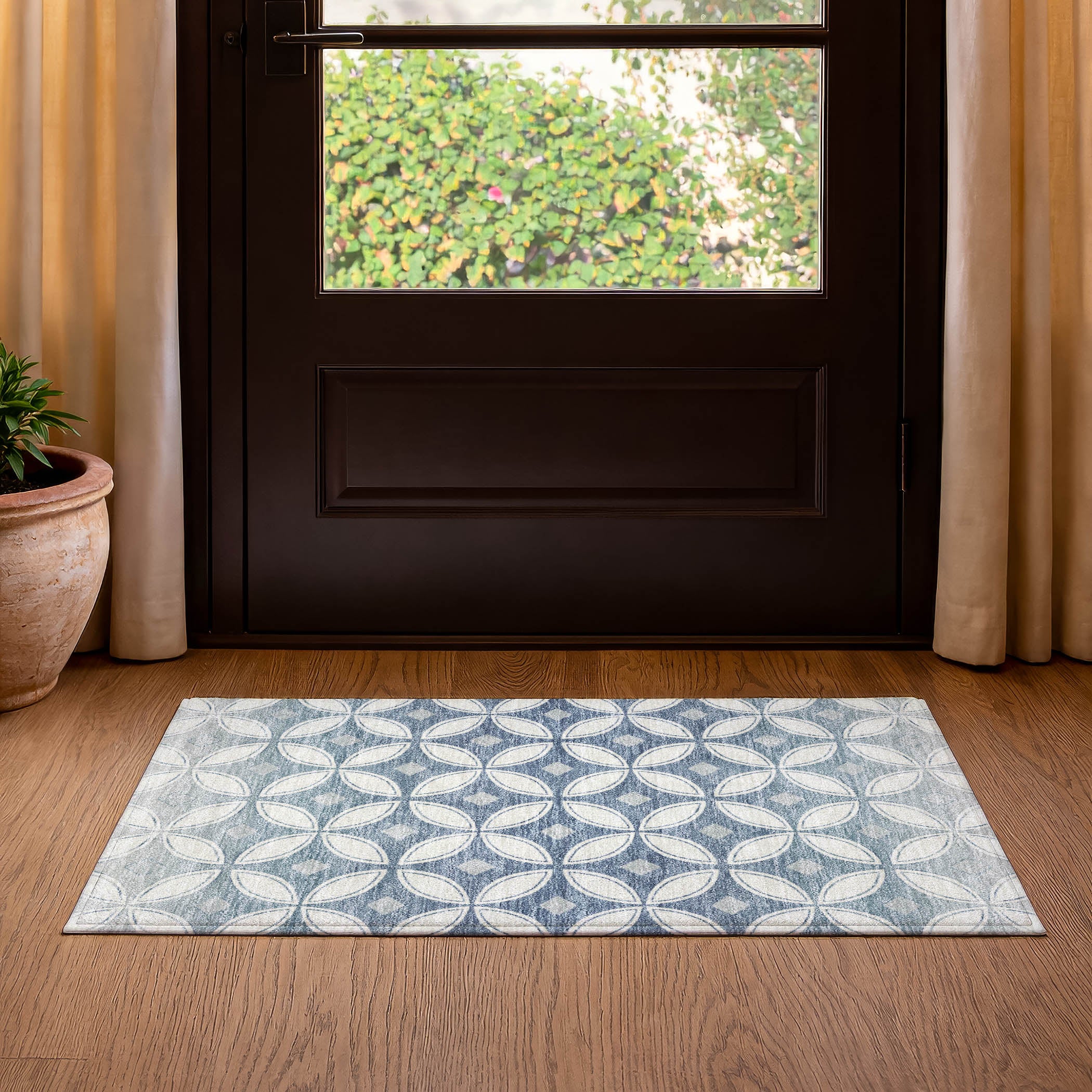 Chiang Mai Machine Washable Transitional Ivory Rug 1'8" x 2'6" #shape_Rectangle