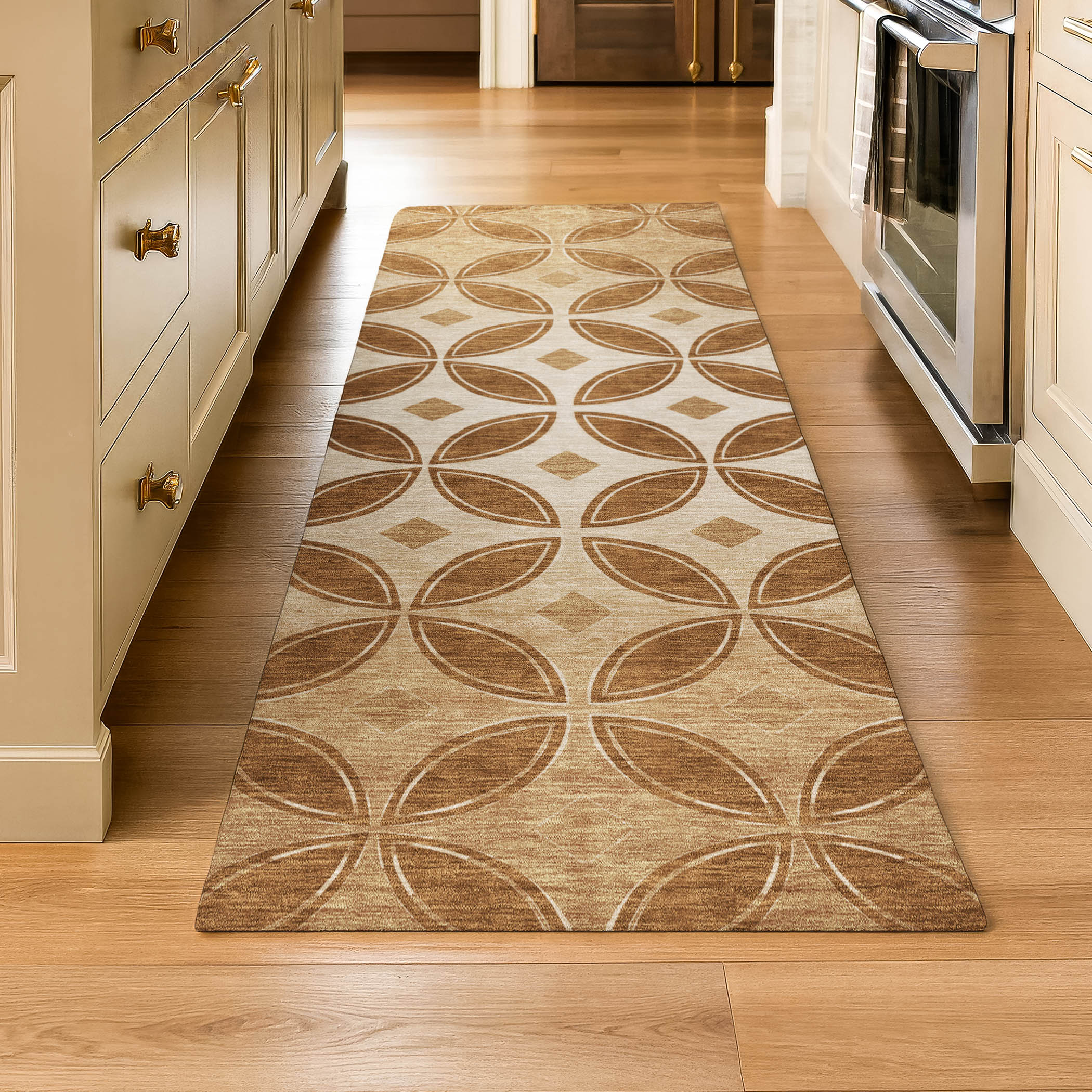 Chiang Mai Machine Washable Transitional Paprika Orange Rug 2'3" x 7'6" #shape_Runner