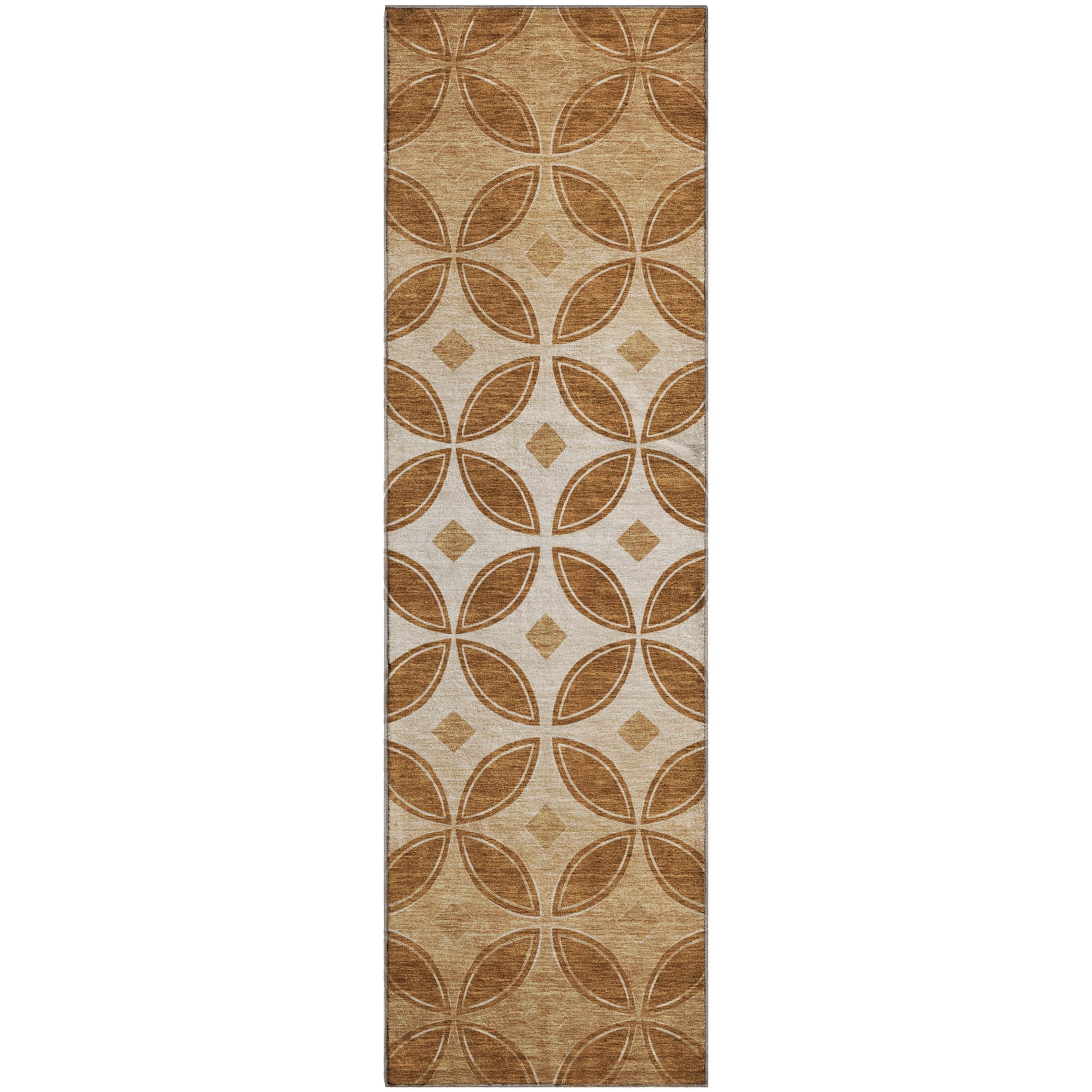 Chiang Mai Machine Washable Transitional Paprika Orange Rug 2'3" x 7'6" #shape_Runner
