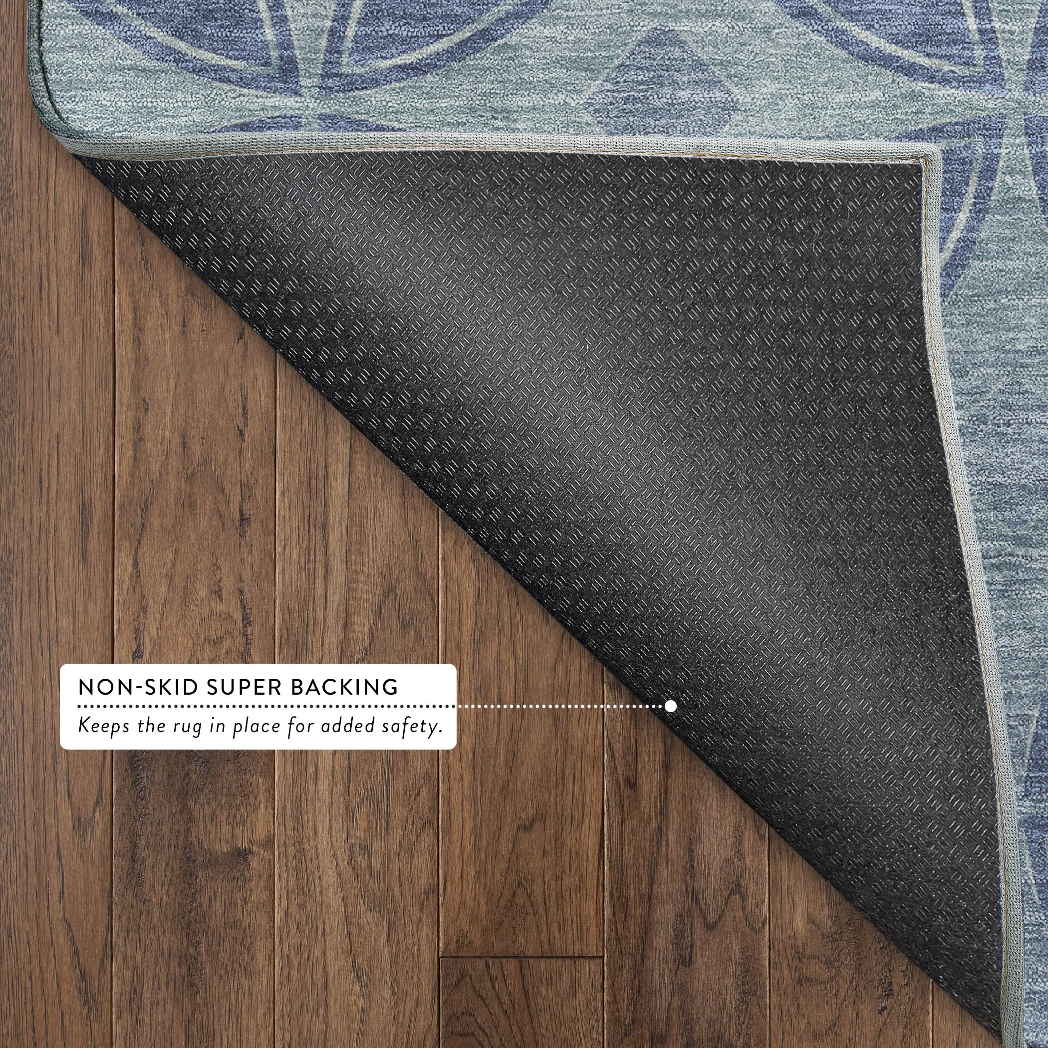 Chiang Mai Machine Washable Transitional Teal Rug 1'8" x 2'6" #shape_Rectangle