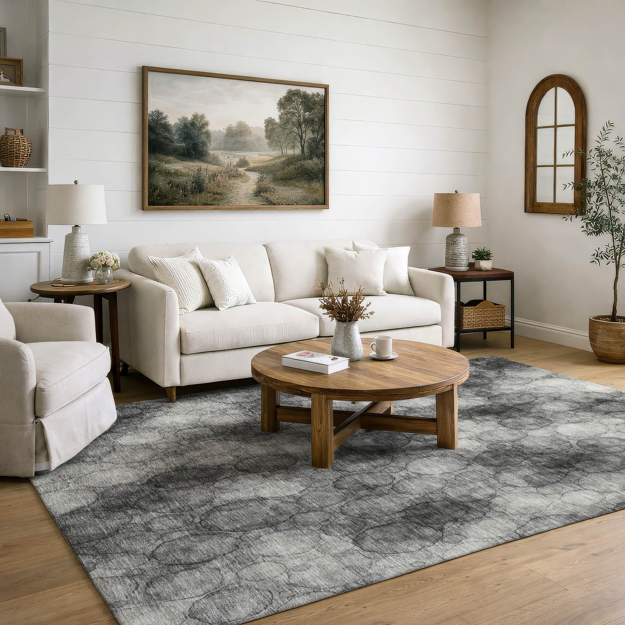 Tallinn Machine Washable Transitional Ivory Rug 3' x 5' #shape_Rectangle