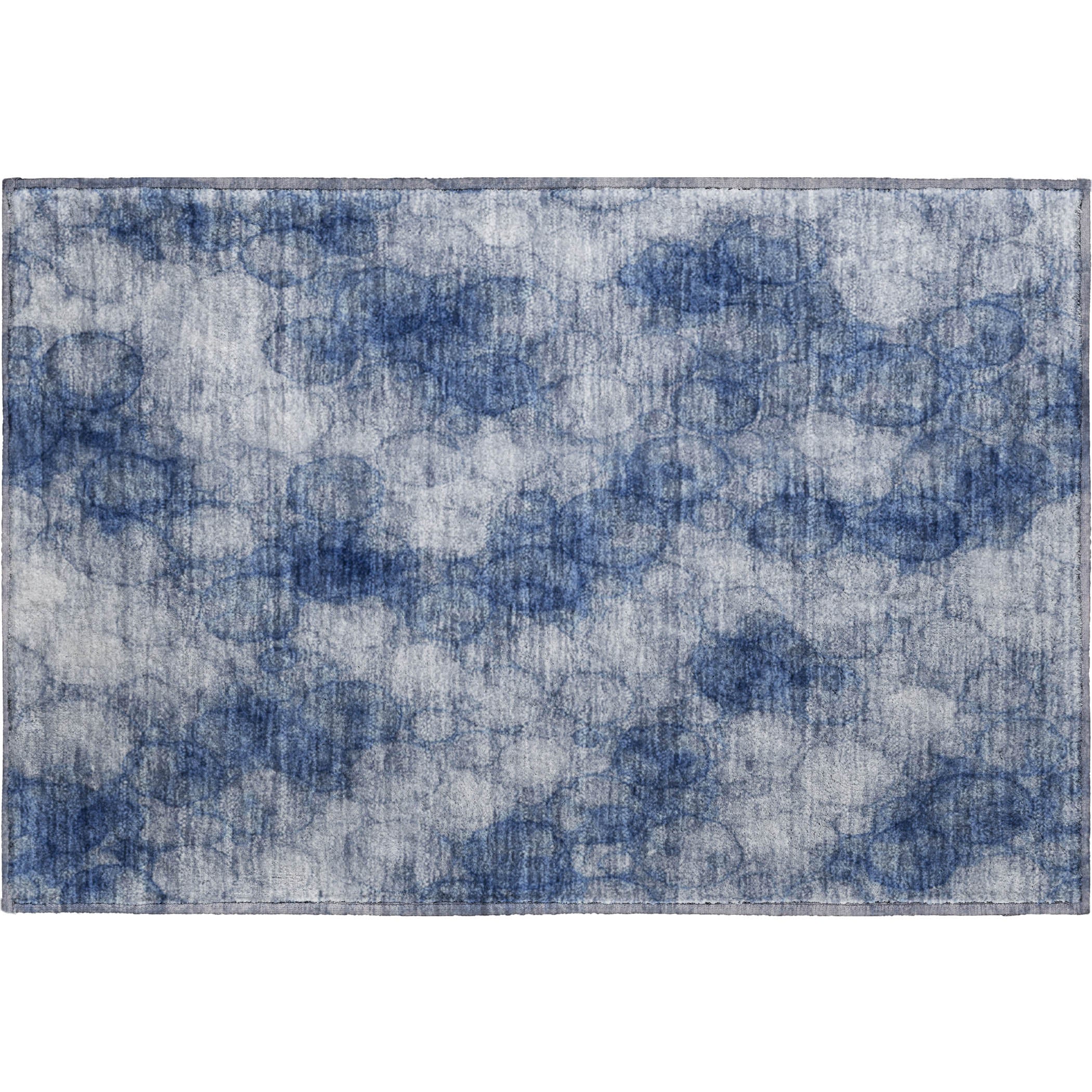 Tallinn Machine Washable Transitional Navy Blue Rug 1'8" x 2'6" #shape_Rectangle