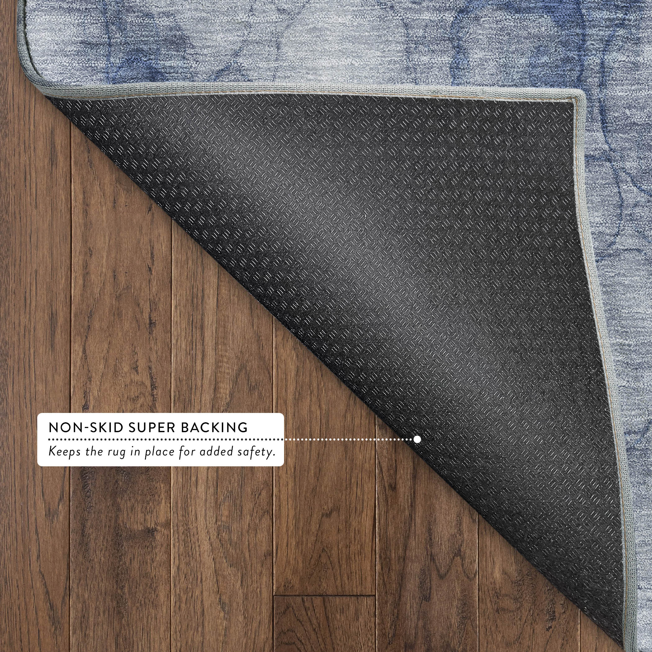 Tallinn Machine Washable Transitional Navy Blue Rug 1'8" x 2'6" #shape_Rectangle