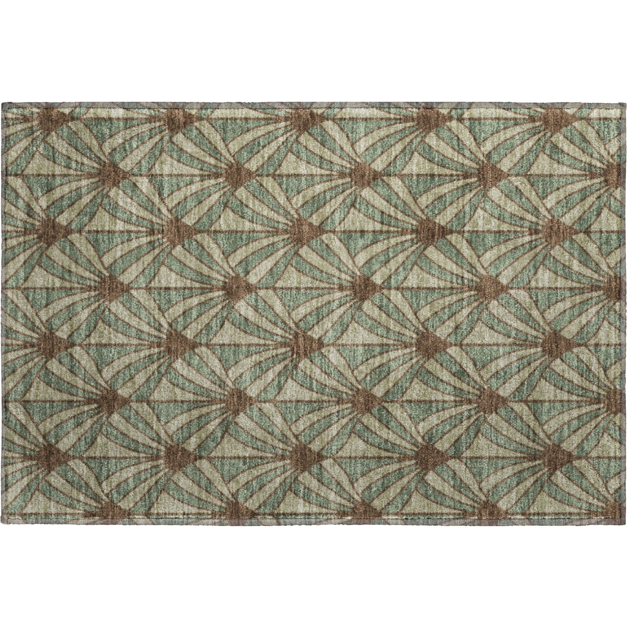 Zanzibar Machine Washable Transitional Basil Green Rug 1'8" x 2'6" #shape_Rectangle