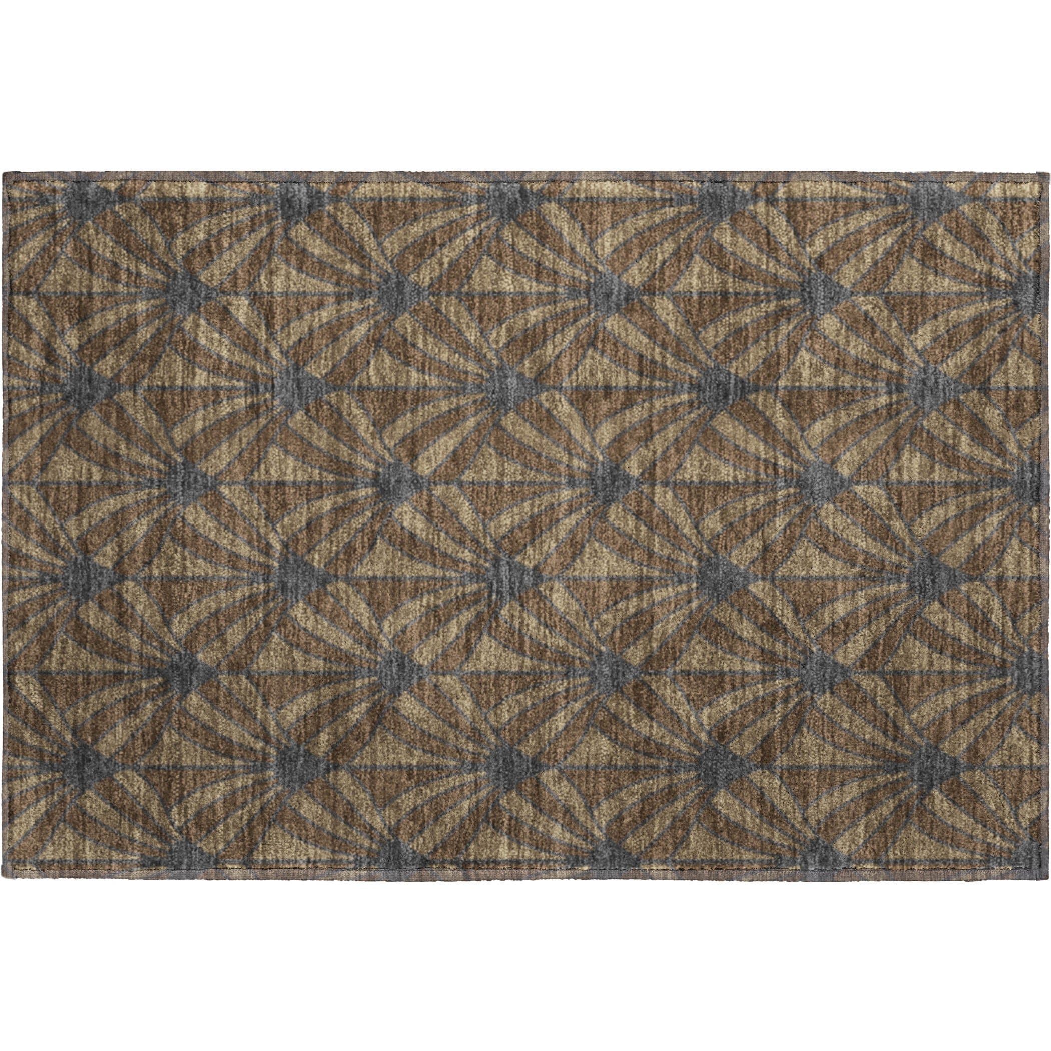 Zanzibar Machine Washable Transitional Chocolate Brown Rug 1'8" x 2'6" #shape_Rectangle