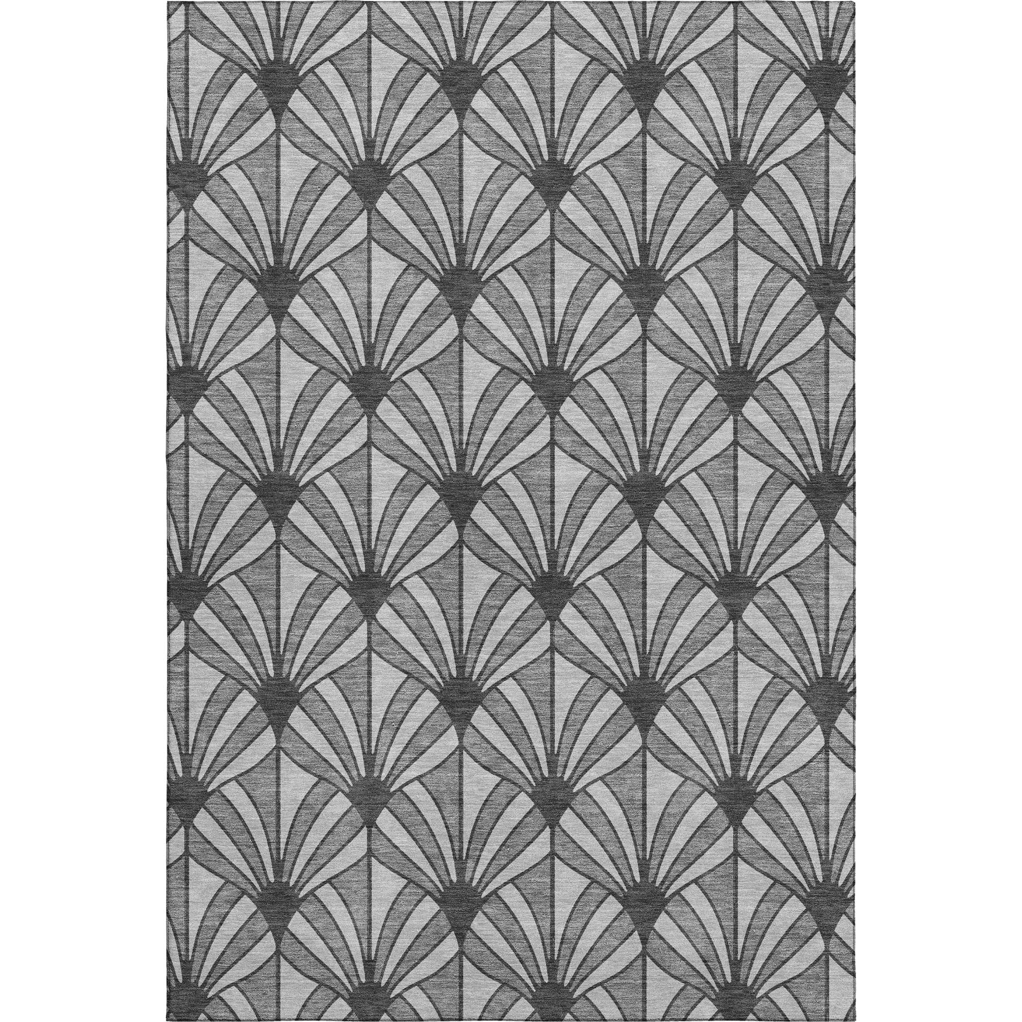 Zanzibar Machine Washable Transitional Gray Rug 3' x 5' #shape_Rectangle