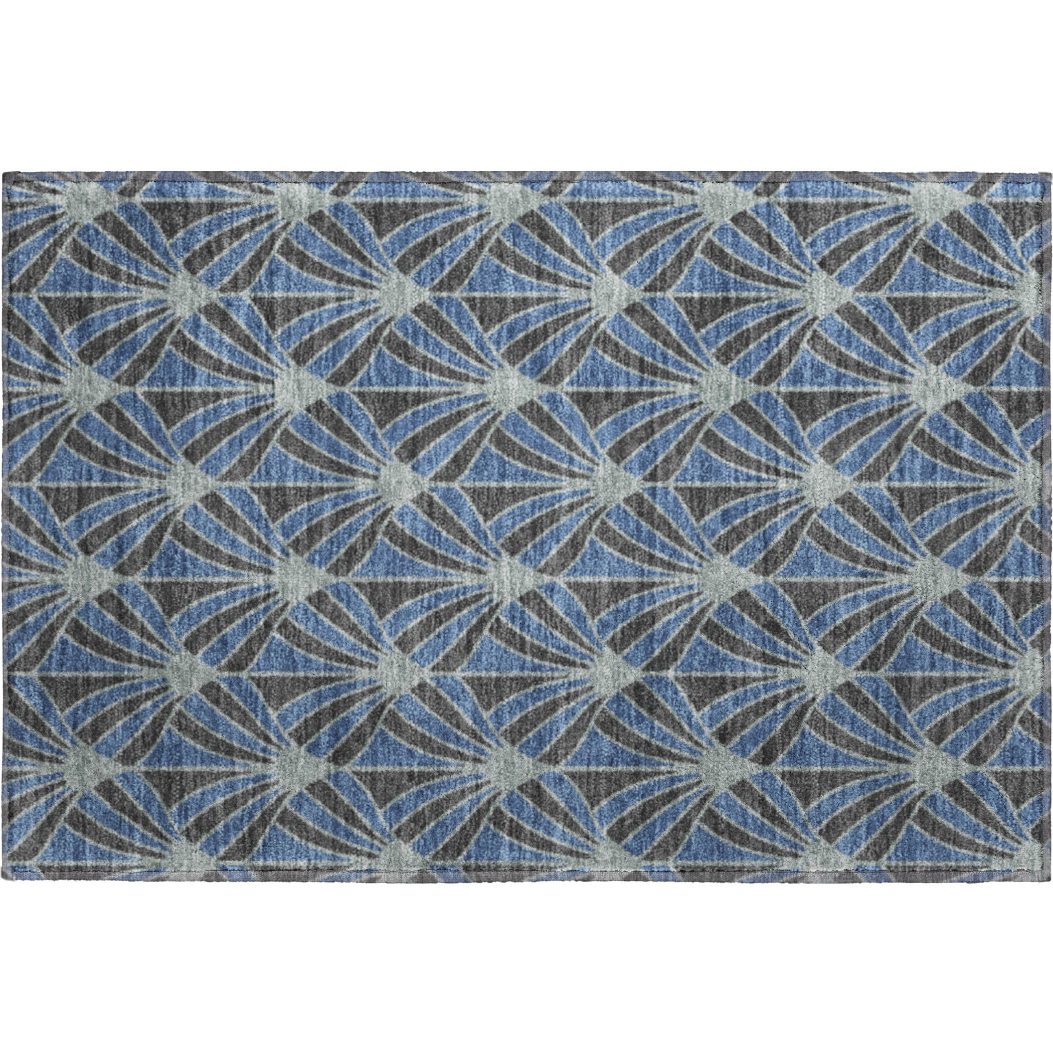 Zanzibar Machine Washable Transitional Navy Blue Rug 1'8" x 2'6" #shape_Rectangle
