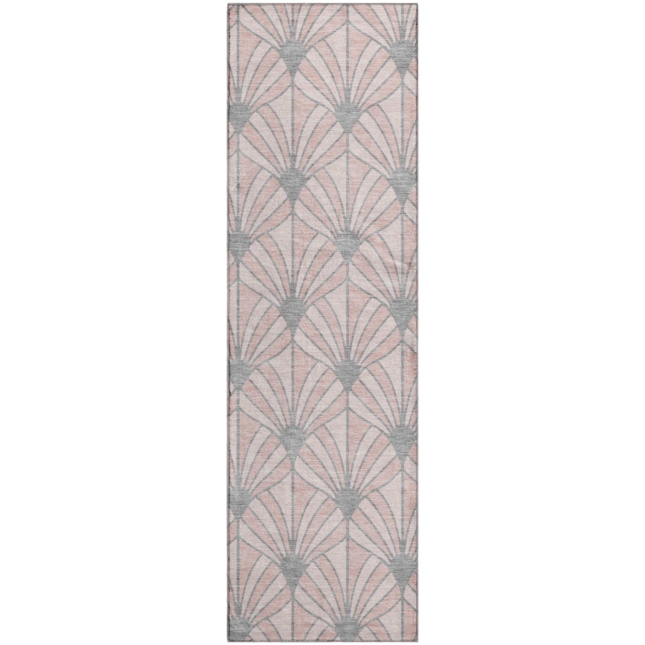 Zanzibar Machine Washable Transitional Pink Rug 2'3" x 7'6" #shape_Runner