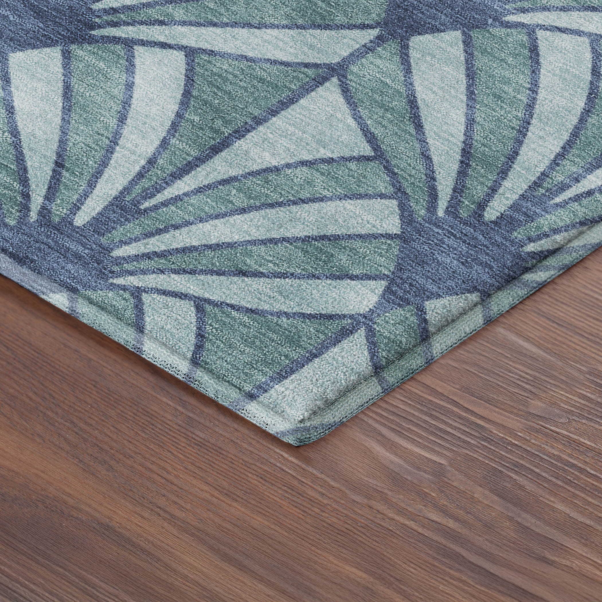 Zanzibar Machine Washable Transitional Teal Rug 1'8" x 2'6" #shape_Rectangle