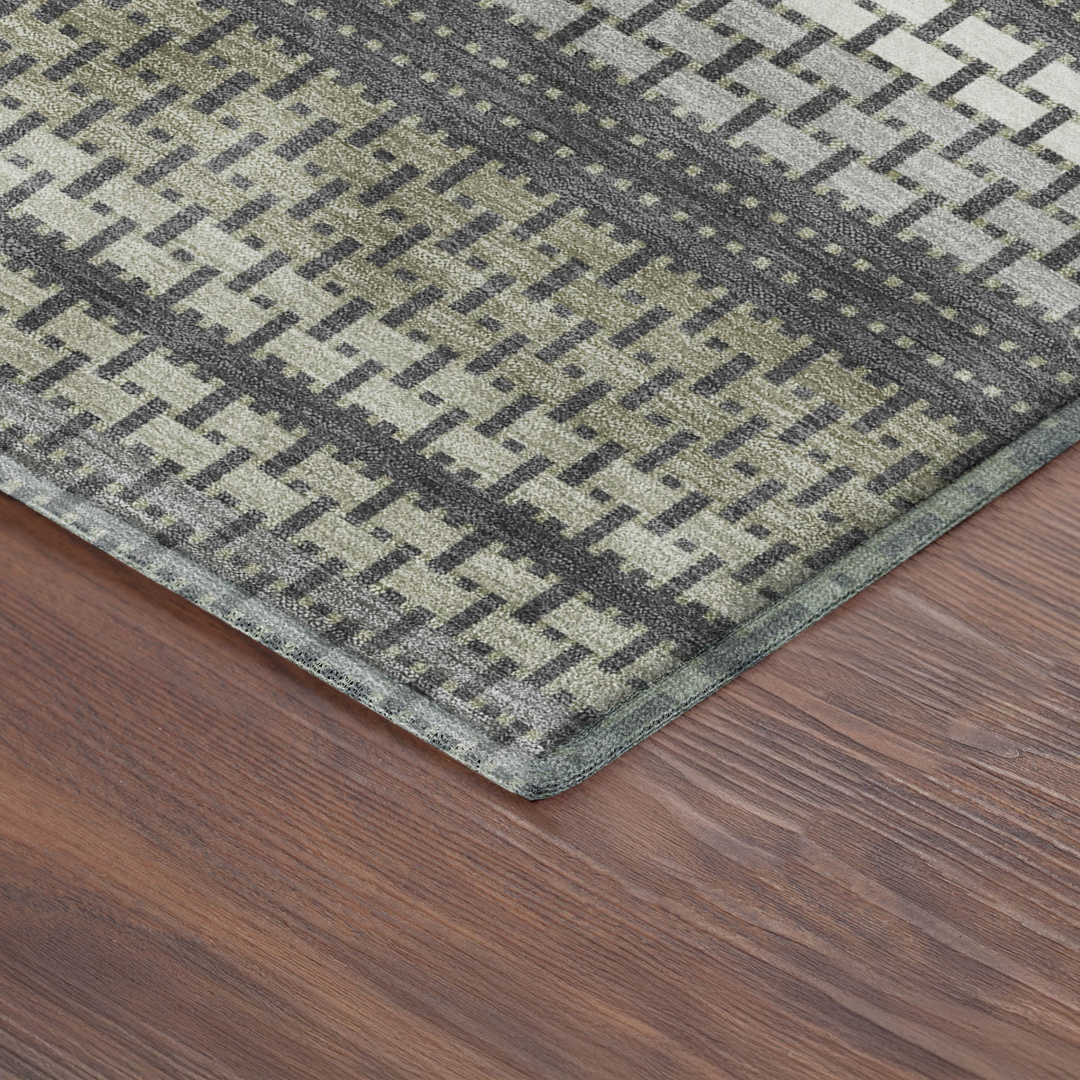 Seoul Machine Washable Transitional Gray Rug 1'8" x 2'6" #shape_Rectangle