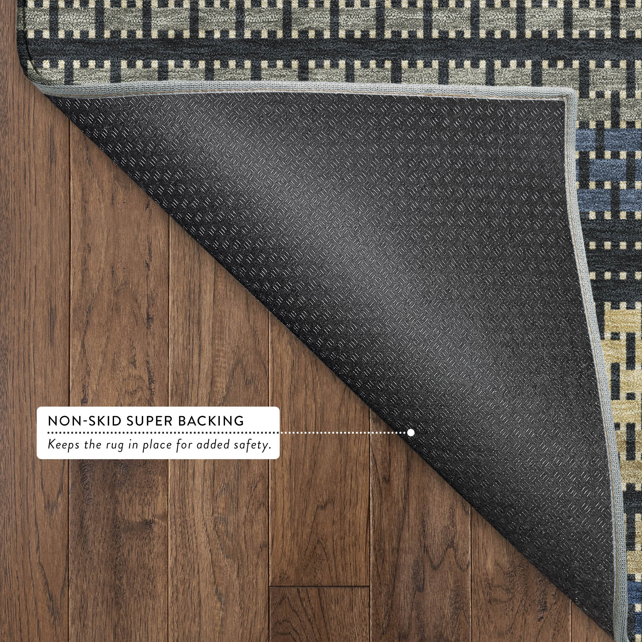 Seoul Machine Washable Transitional Navy Blue Rug 1'8" x 2'6" #shape_Rectangle