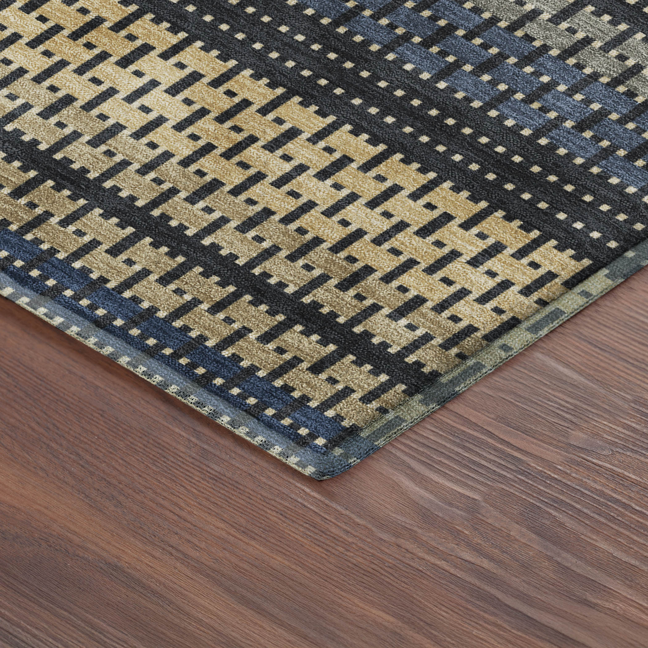 Seoul Machine Washable Transitional Navy Blue Rug 1'8" x 2'6" #shape_Rectangle