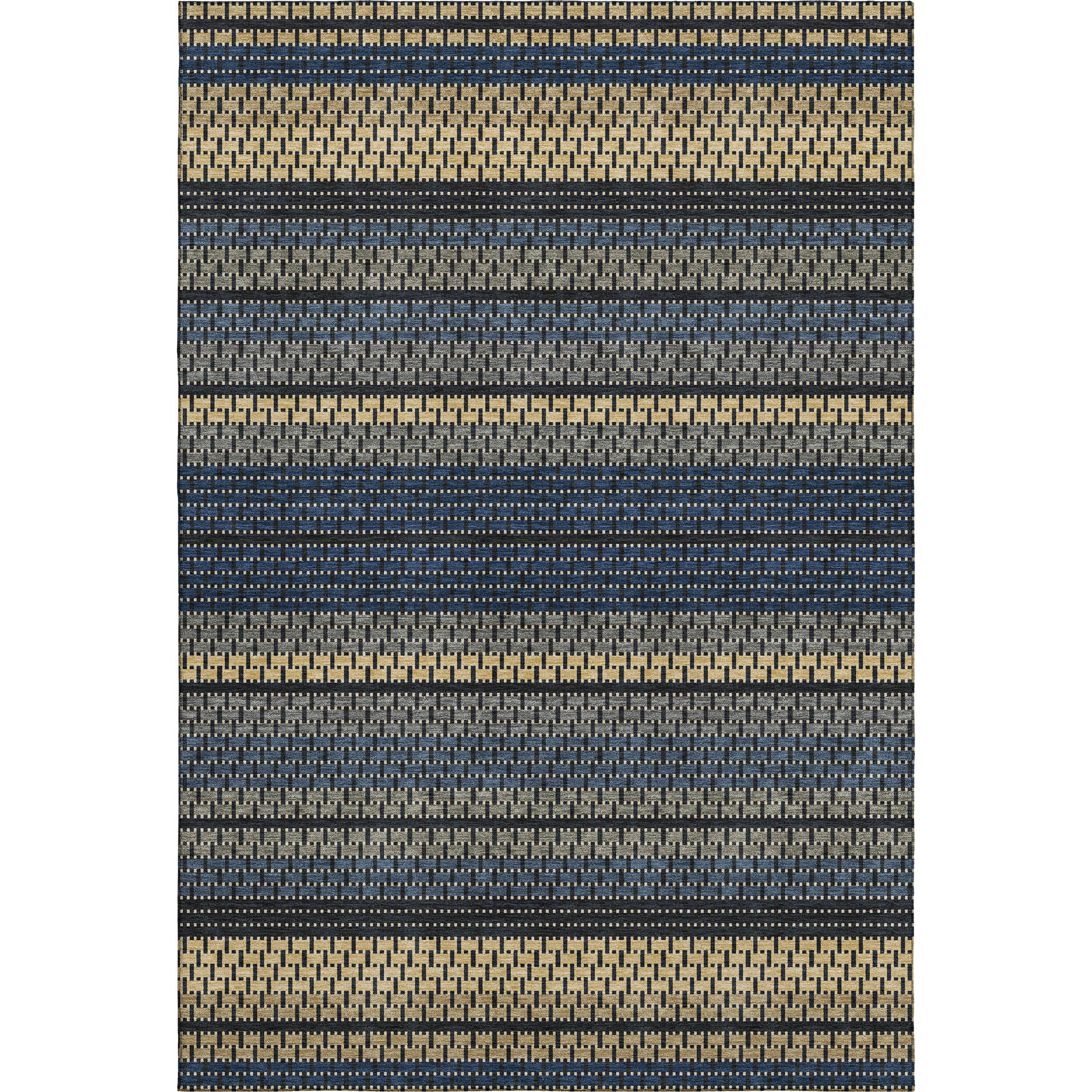 Seoul Machine Washable Transitional Navy Blue Rug 3' x 5' #shape_Rectangle
