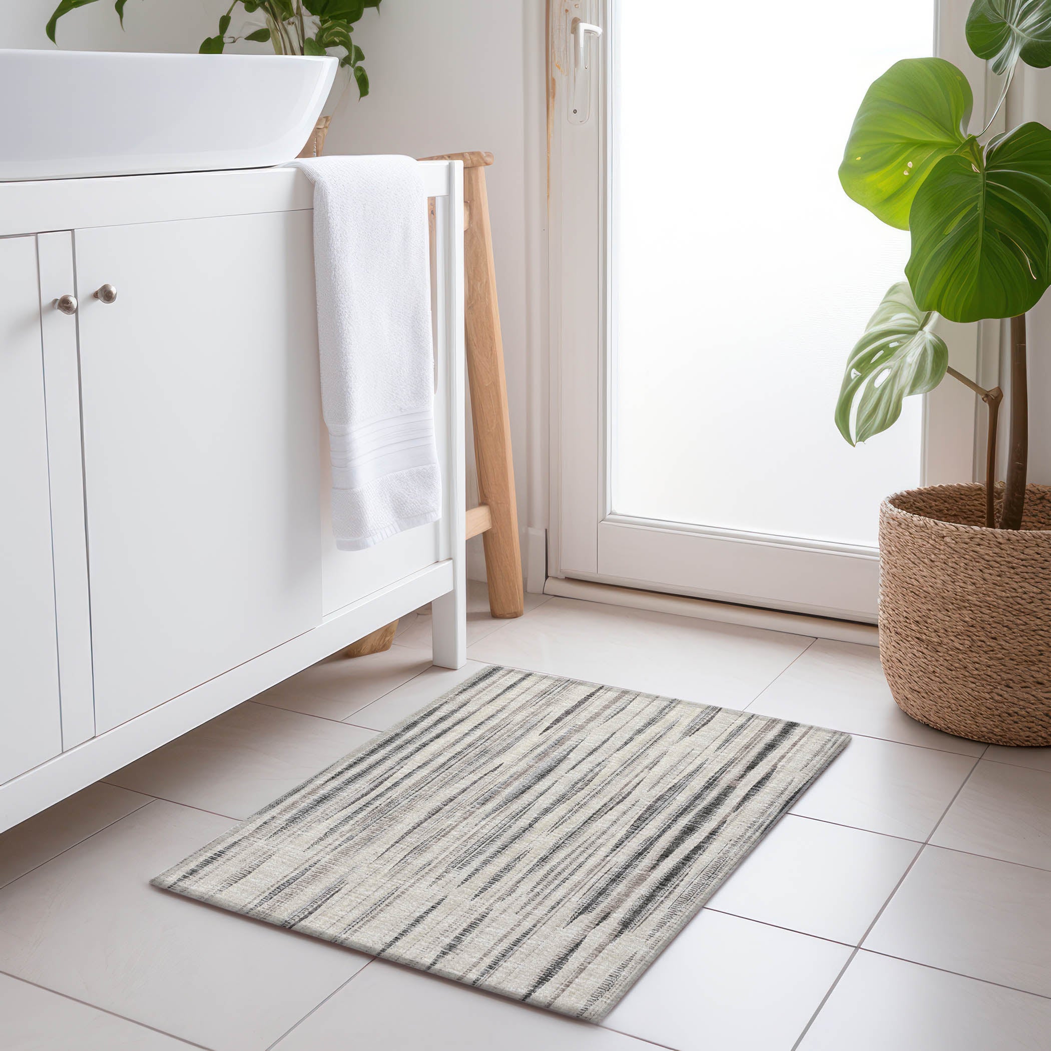 Montevideo Machine Washable Transitional Beige Ivory Rug 1'8" x 2'6" #shape_Rectangle