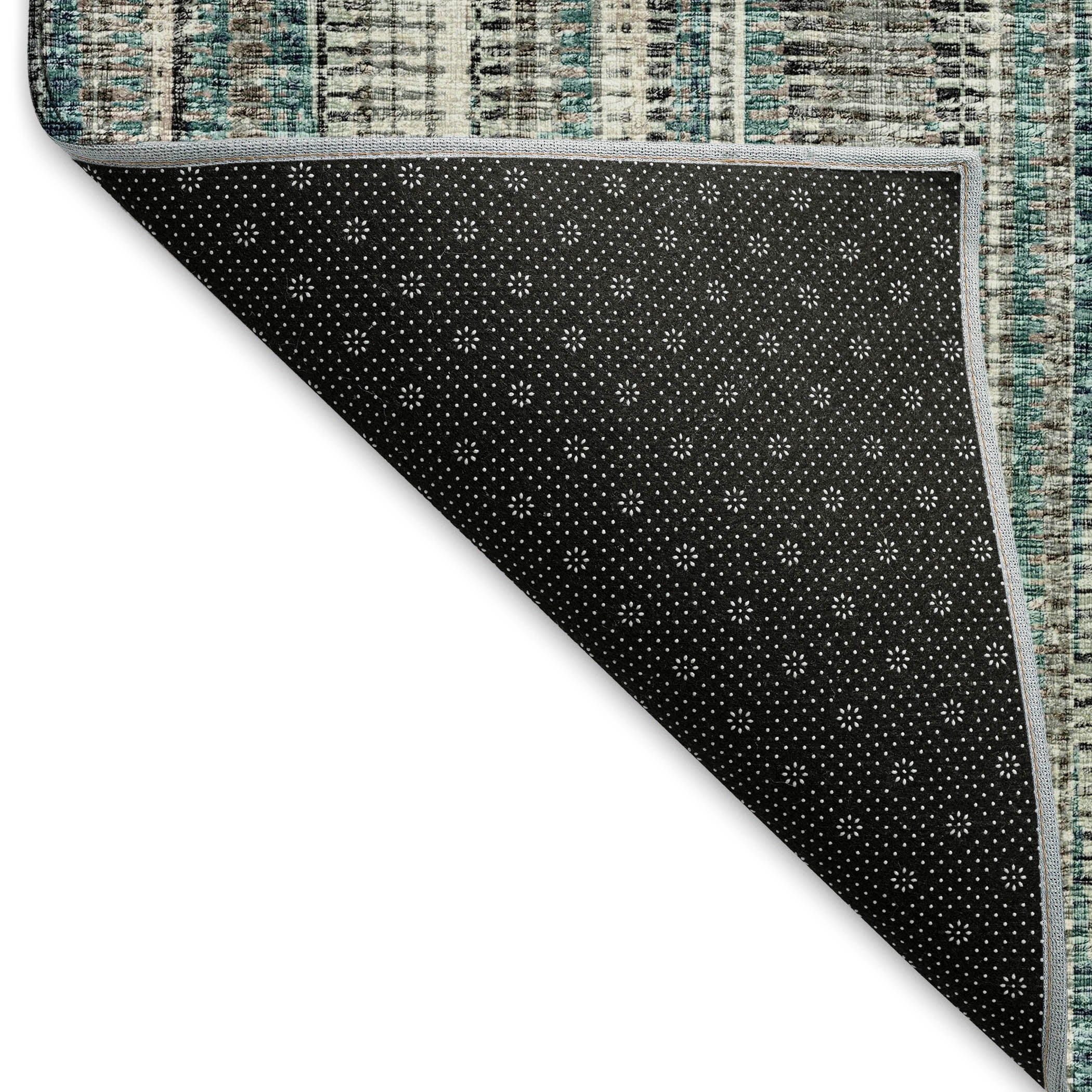 Montevideo Machine Washable Transitional Peacock Teal Rug 1'8" x 2'6" #shape_Rectangle