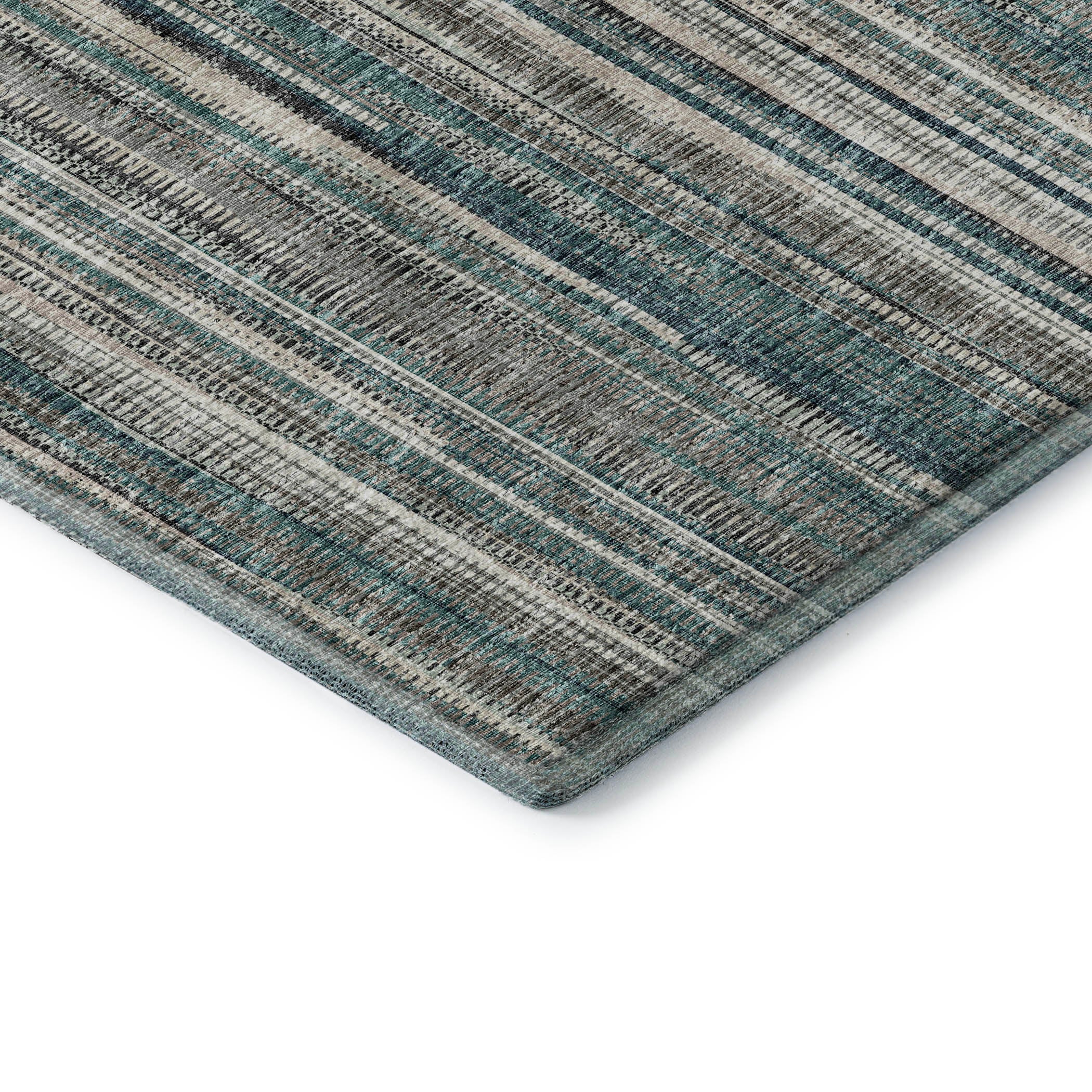 Montevideo Machine Washable Transitional Peacock Teal Rug 1'8" x 2'6" #shape_Rectangle