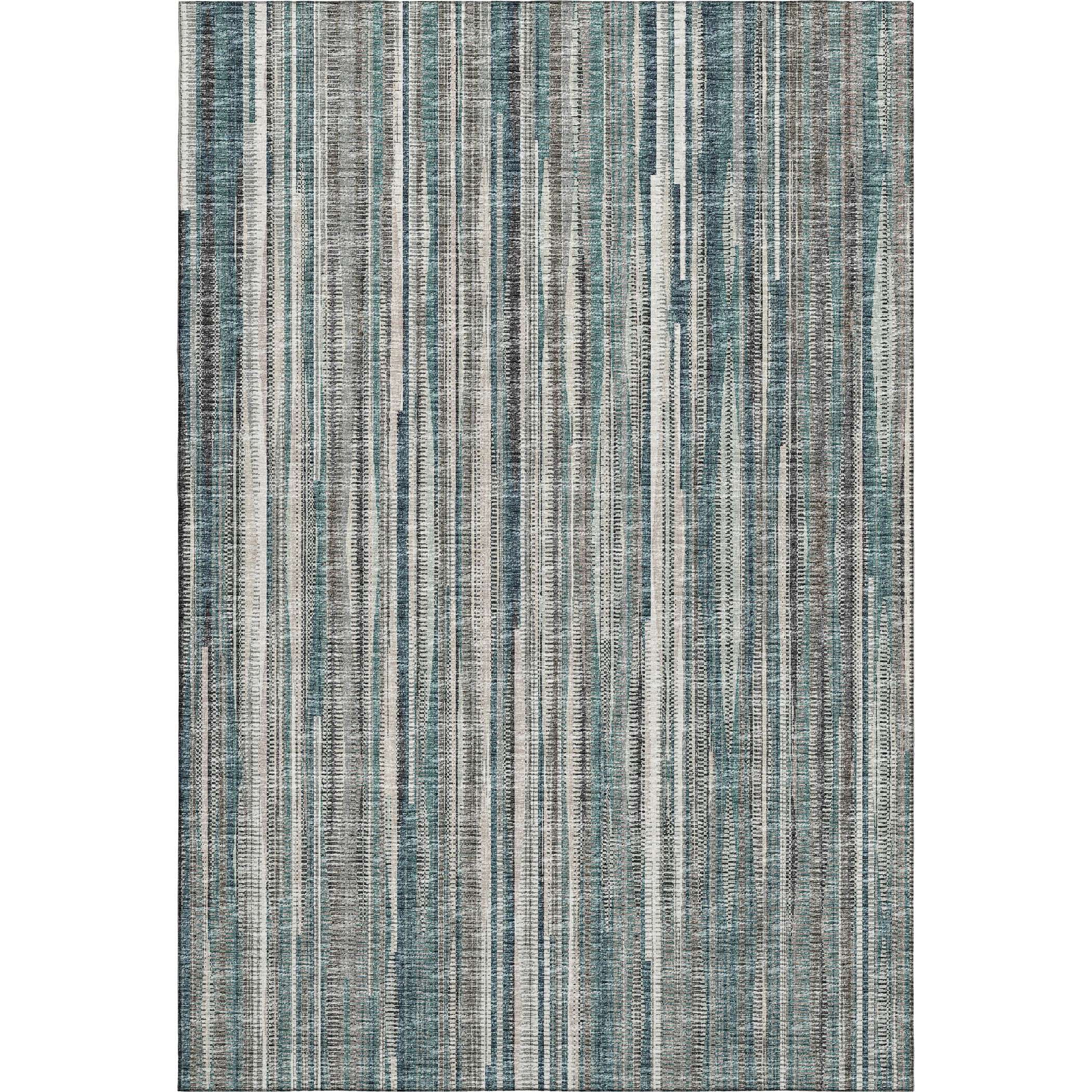 Montevideo Machine Washable Transitional Peacock Teal Rug 2'6" x 3'10" #shape_Rectangle