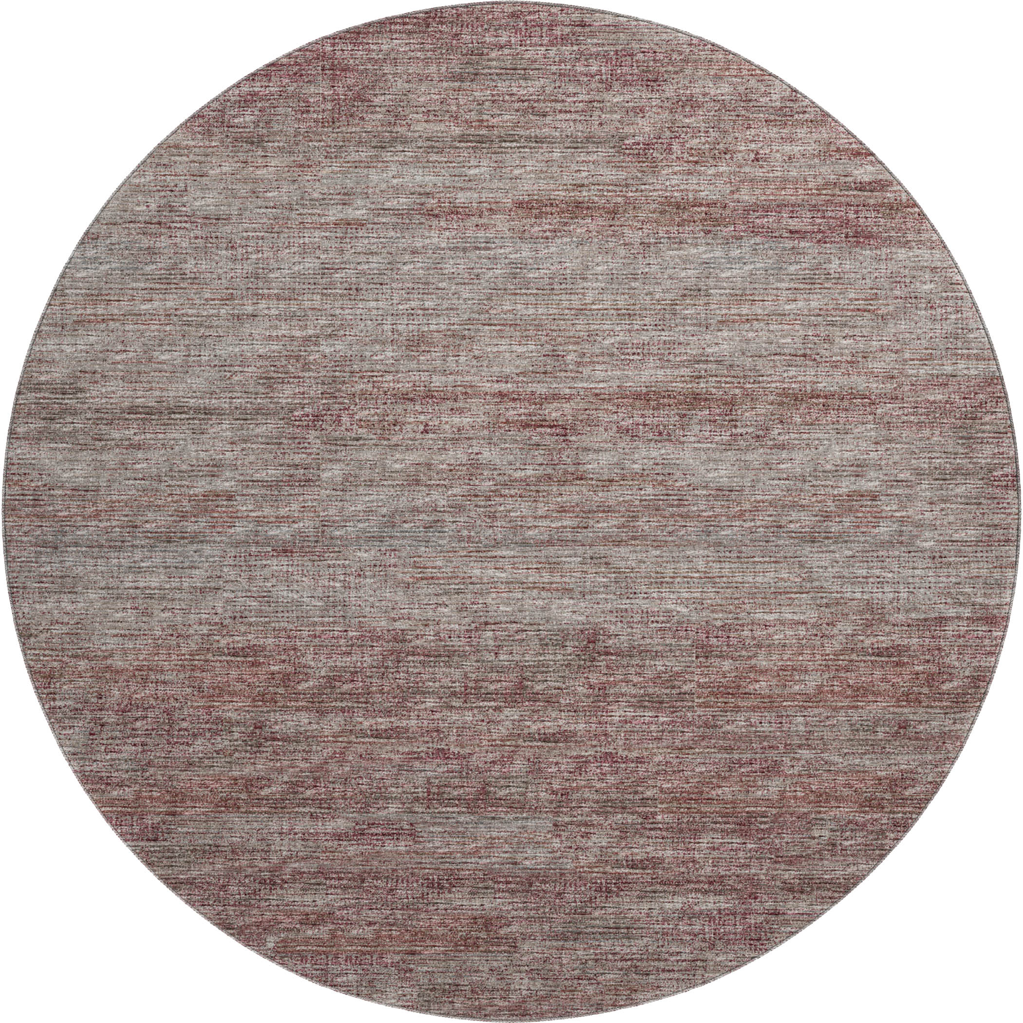 Porto Machine Washable Transitional Burgundy Red Rug 8' x 8' #shape_Round