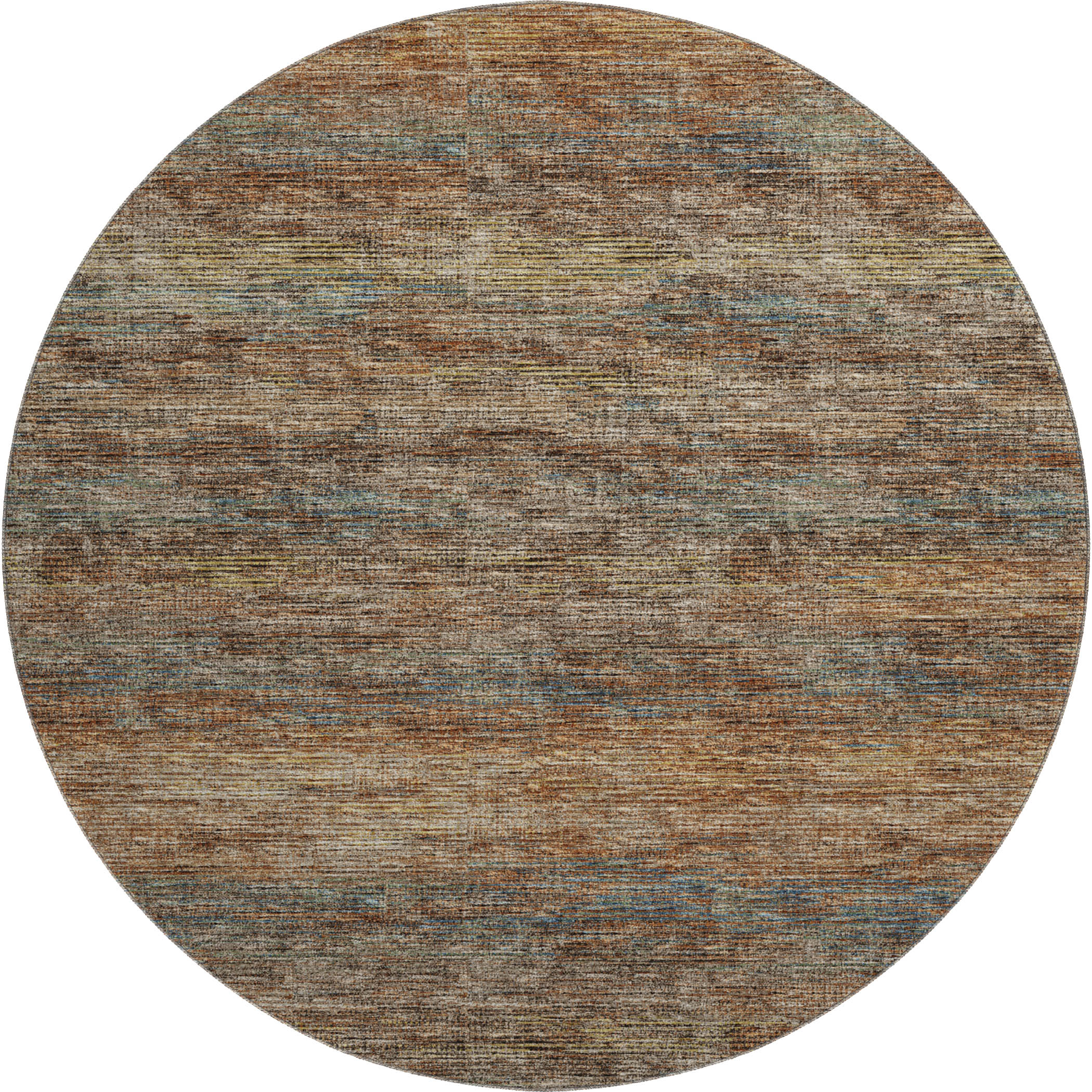 Porto Machine Washable Transitional Canyon Paprika Rug 8' x 8' #shape_Round