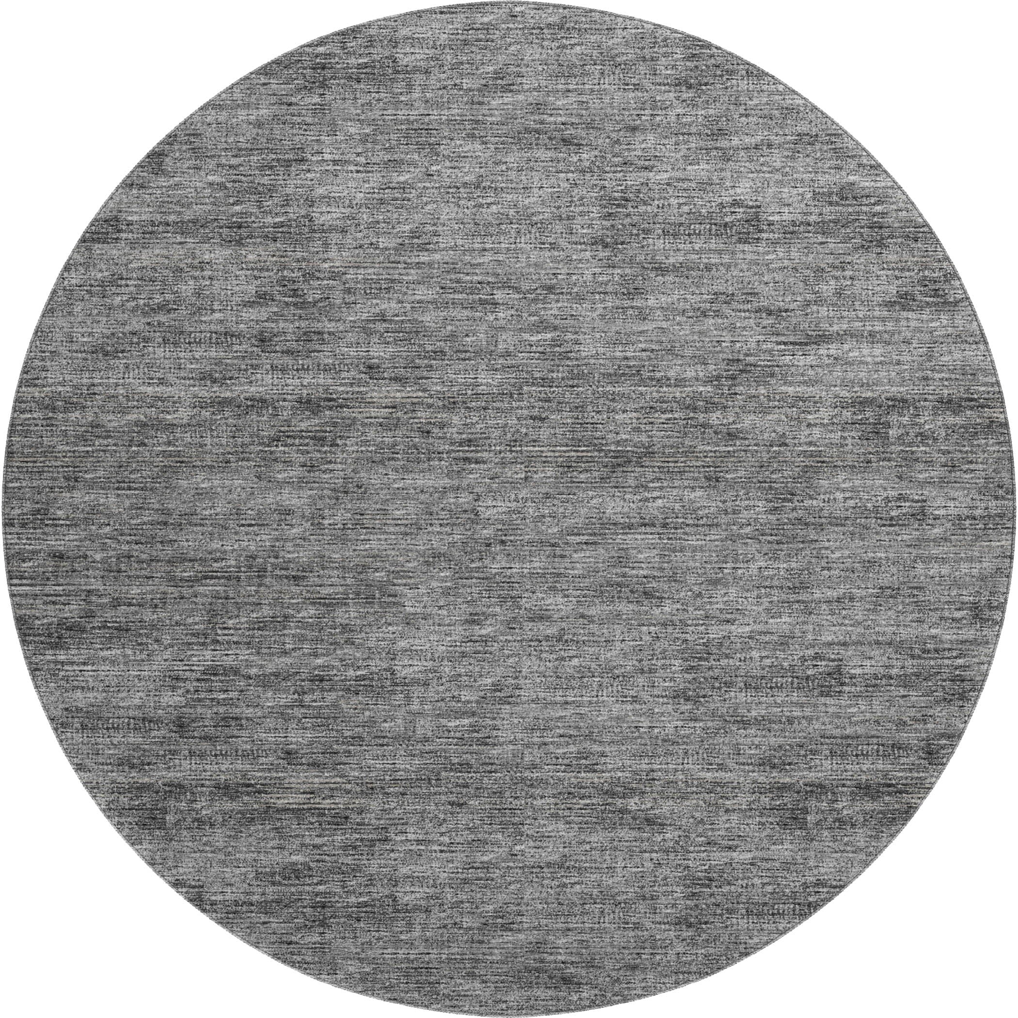 Porto Machine Washable Transitional Gray Charcoal Rug 8' x 8' #shape_Round