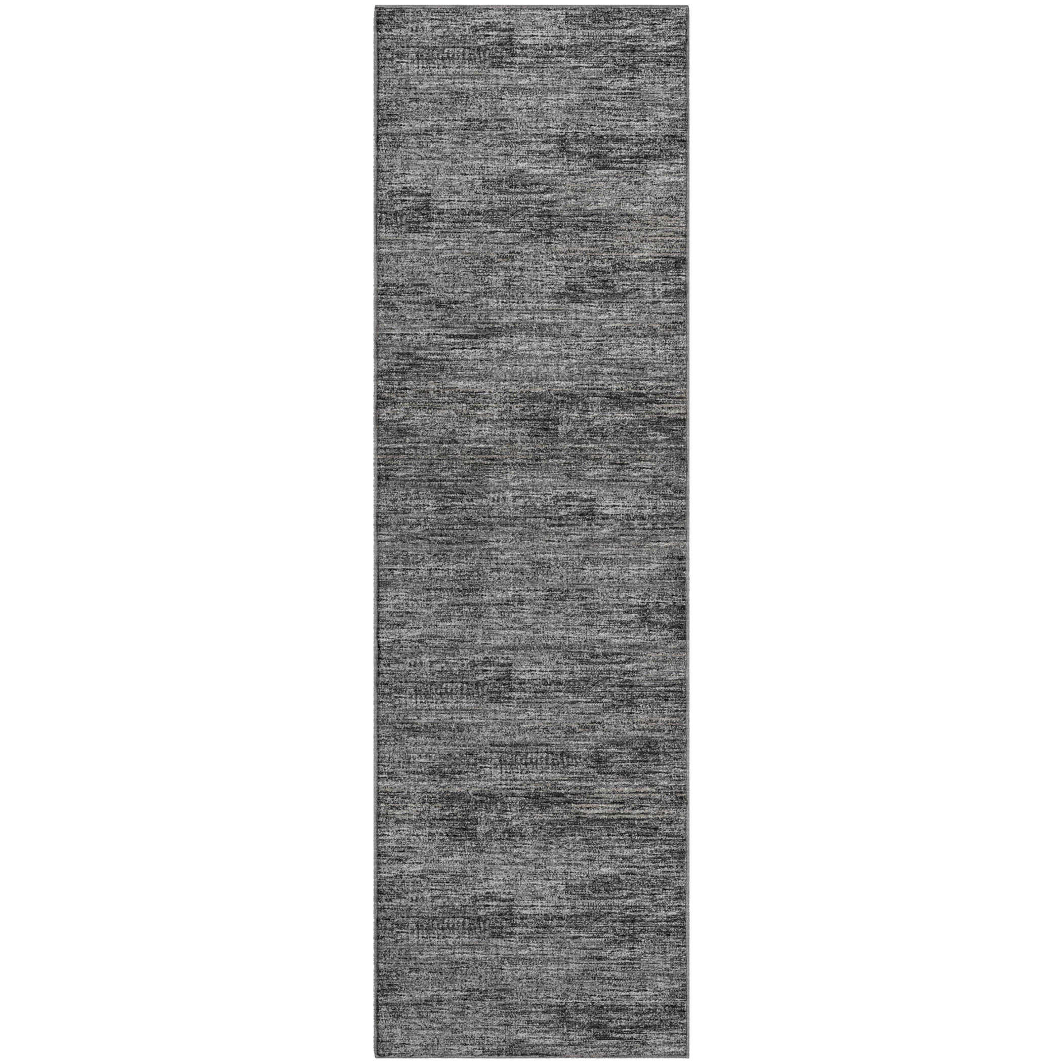 Porto Machine Washable Transitional Gray Charcoal Rug 2'3" x 7'6" #shape_Runner