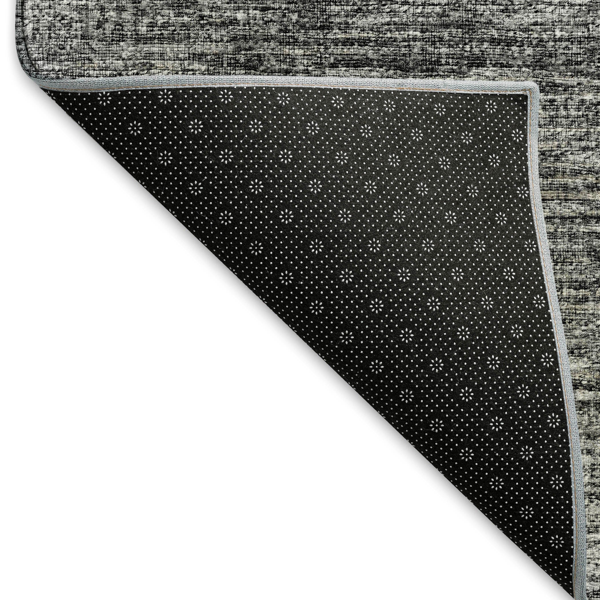 Porto Machine Washable Transitional Gray Charcoal Rug 1'8" x 2'6" #shape_Rectangle