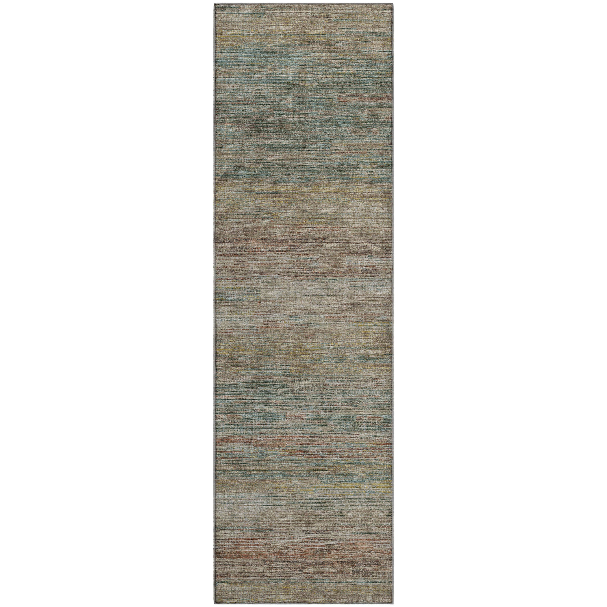 Porto Machine Washable Transitional Multi Mocha Rug 2'3" x 7'6" #shape_Runner