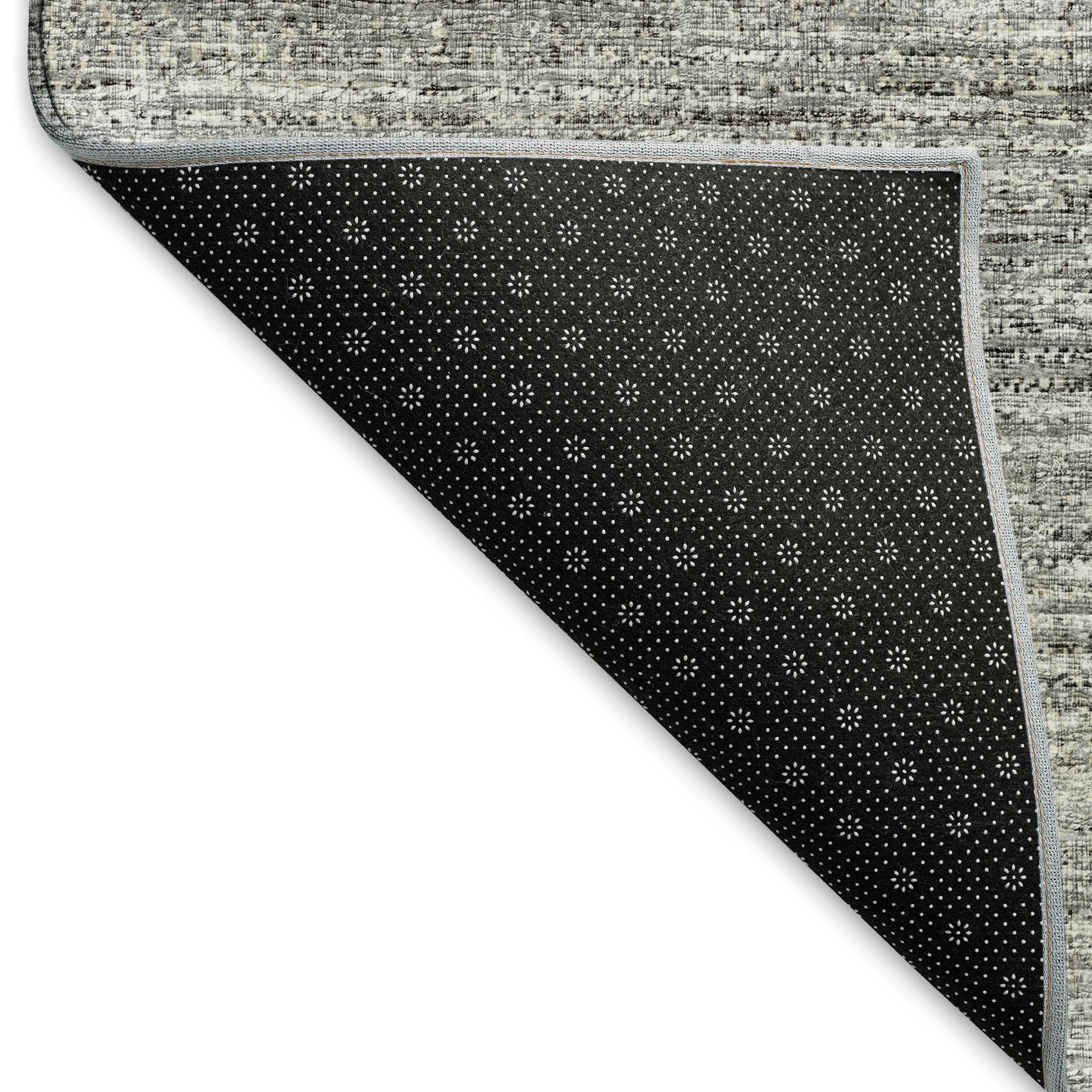 Porto Machine Washable Transitional Silver Gray Rug 1'8" x 2'6" #shape_Rectangle