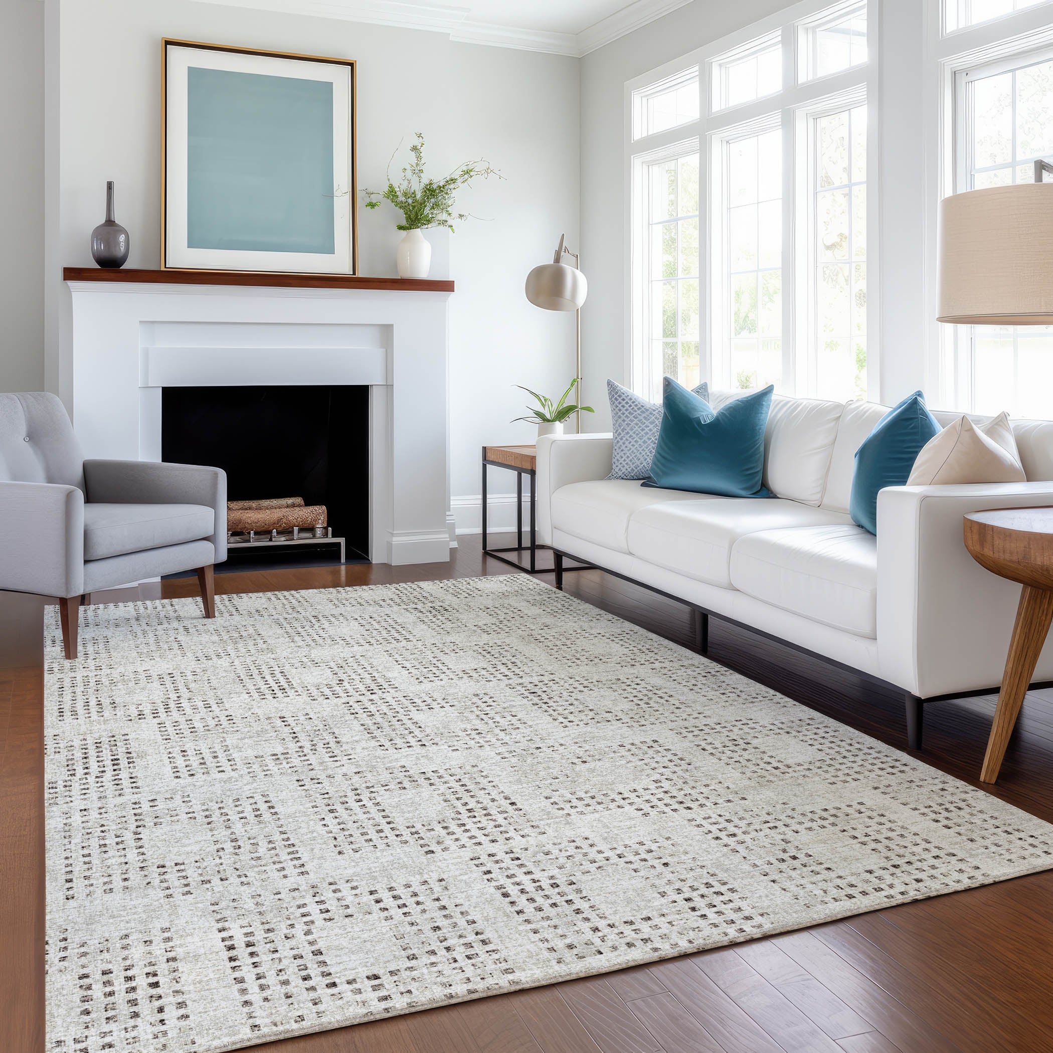 Ghent Machine Washable Transitional Beige Ivory Rug 2'6" x 3'10" #shape_Rectangle