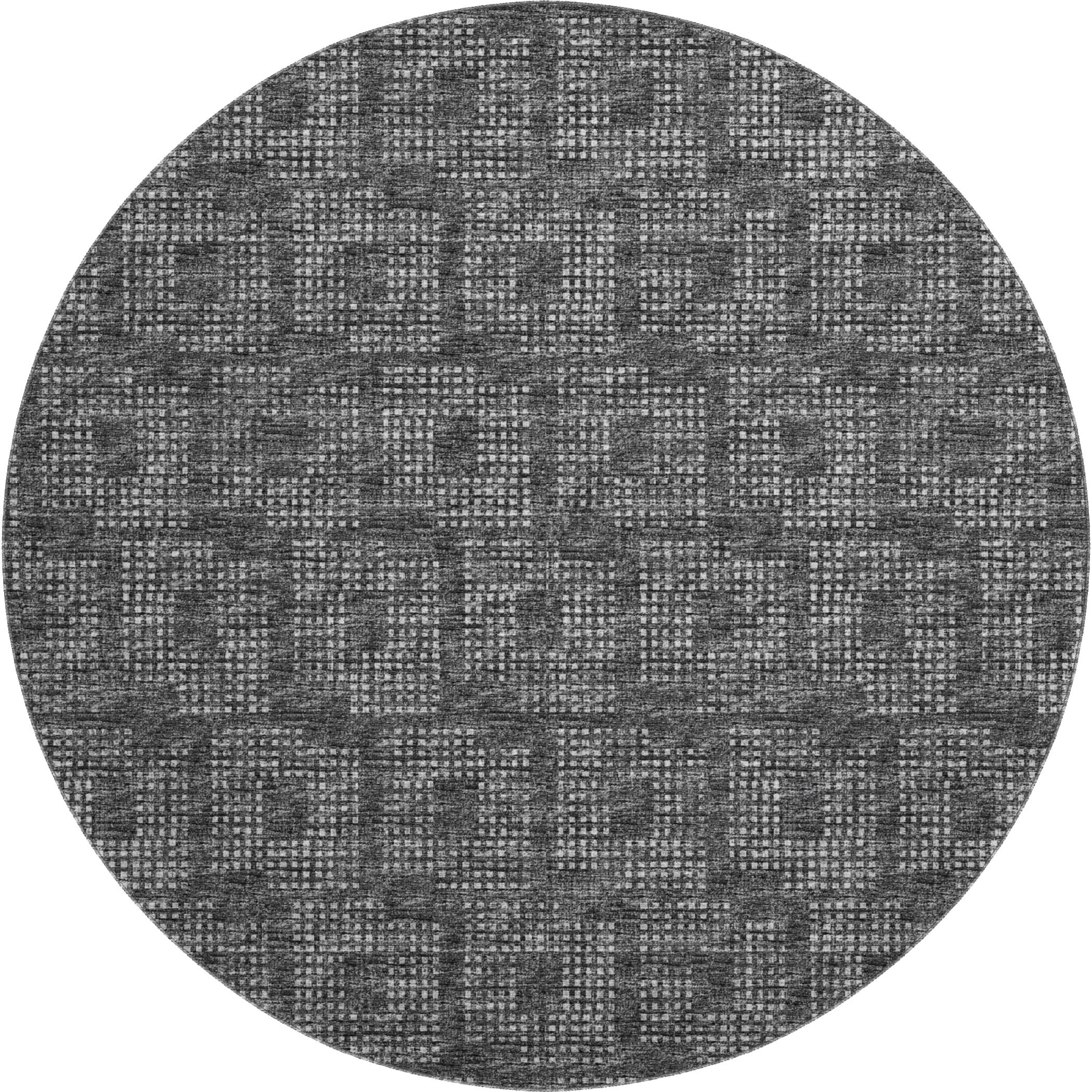 Ghent Machine Washable Transitional Black Rug 8' x 8' #shape_Round