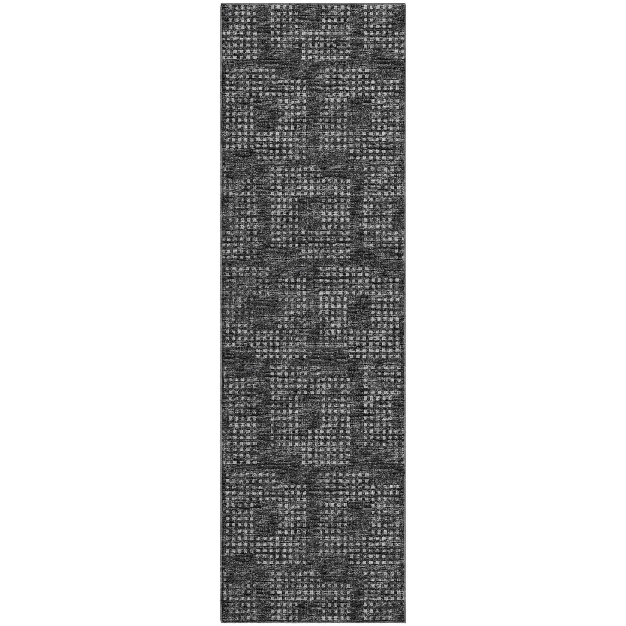 Ghent Machine Washable Transitional Black Rug 2'3" x 7'6" #shape_Runner