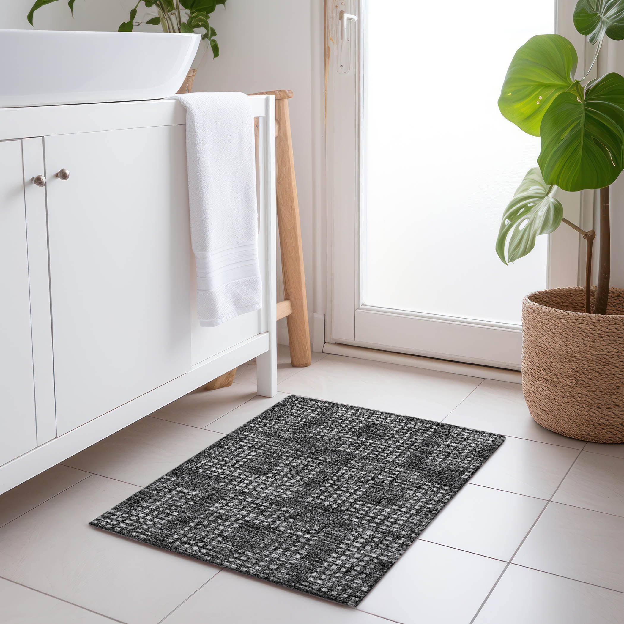 Ghent Machine Washable Transitional Black Rug 1'8" x 2'6" #shape_Rectangle