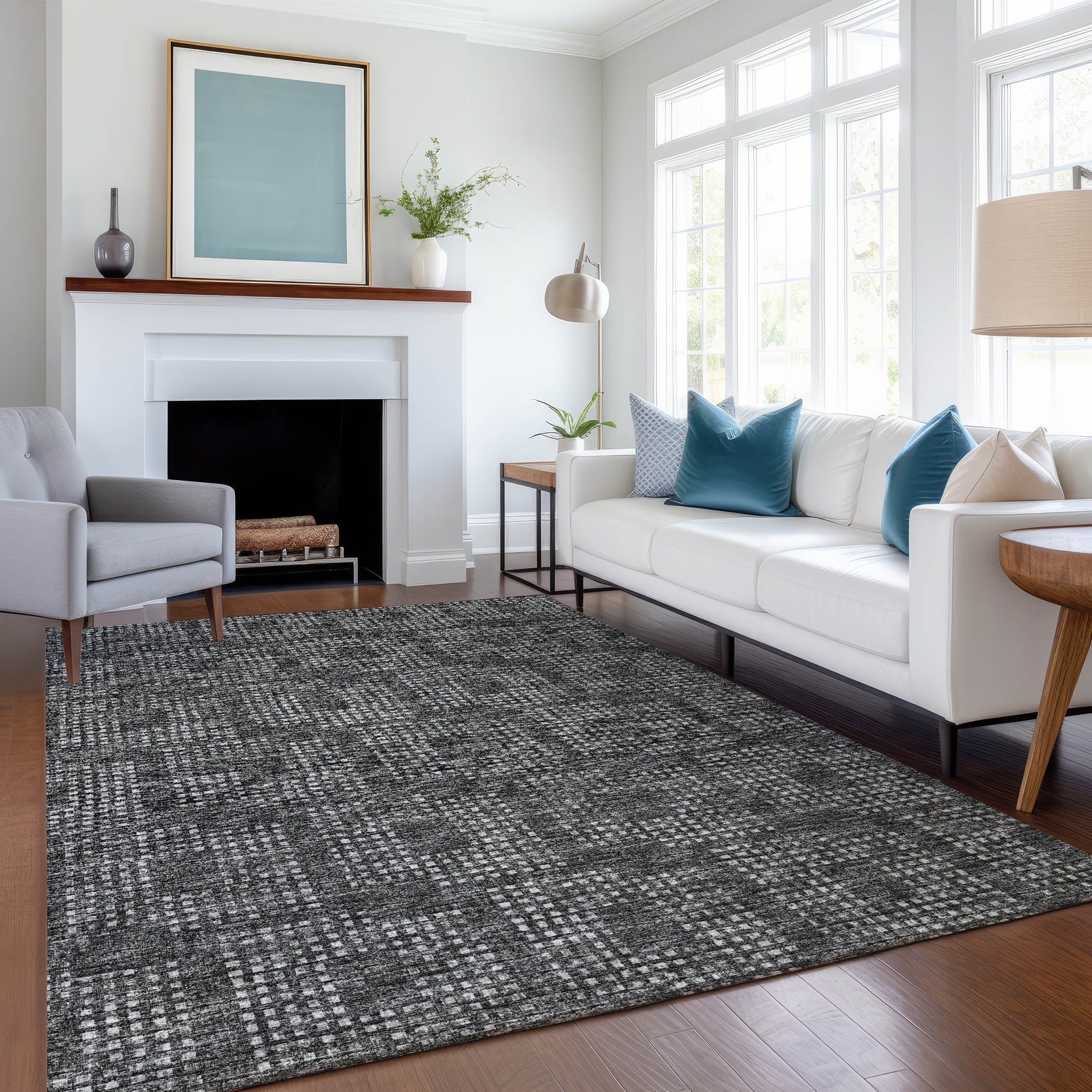Ghent Machine Washable Transitional Black Rug 2'6" x 3'10" #shape_Rectangle