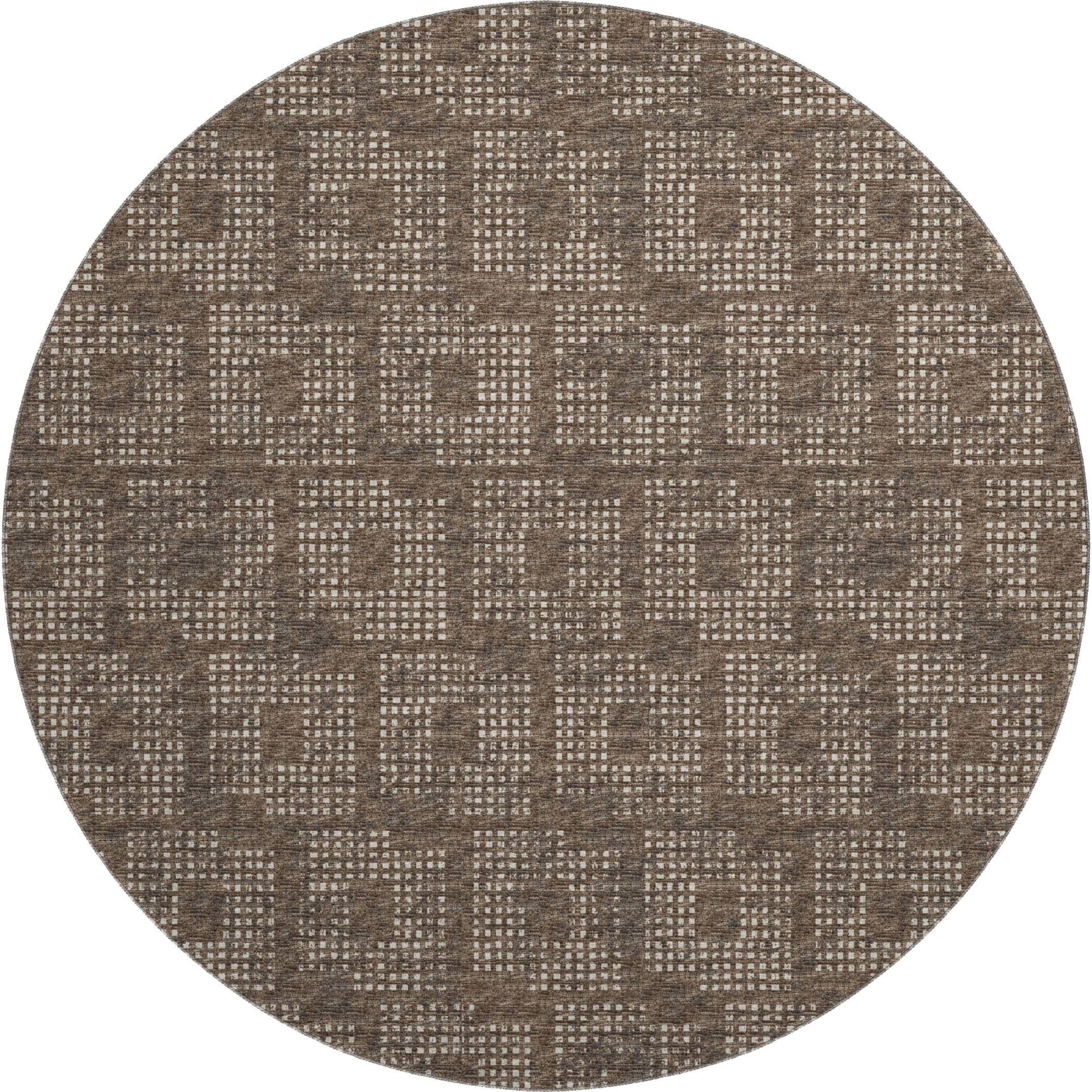 Ghent Machine Washable Transitional Brown Chocolate Rug 8' x 8' #shape_Round