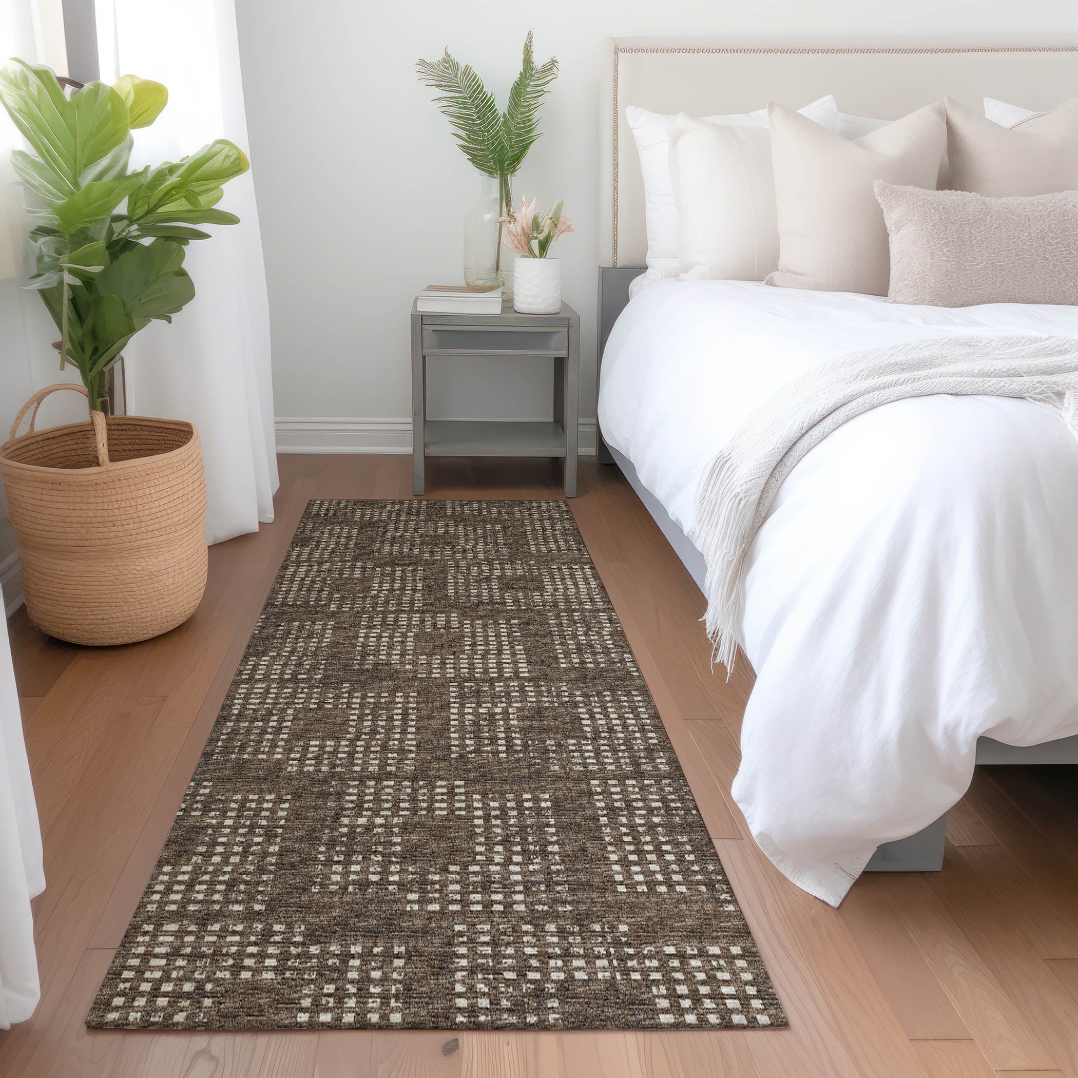 Ghent Machine Washable Transitional Brown Chocolate Rug 2'3" x 7'6" #shape_Runner