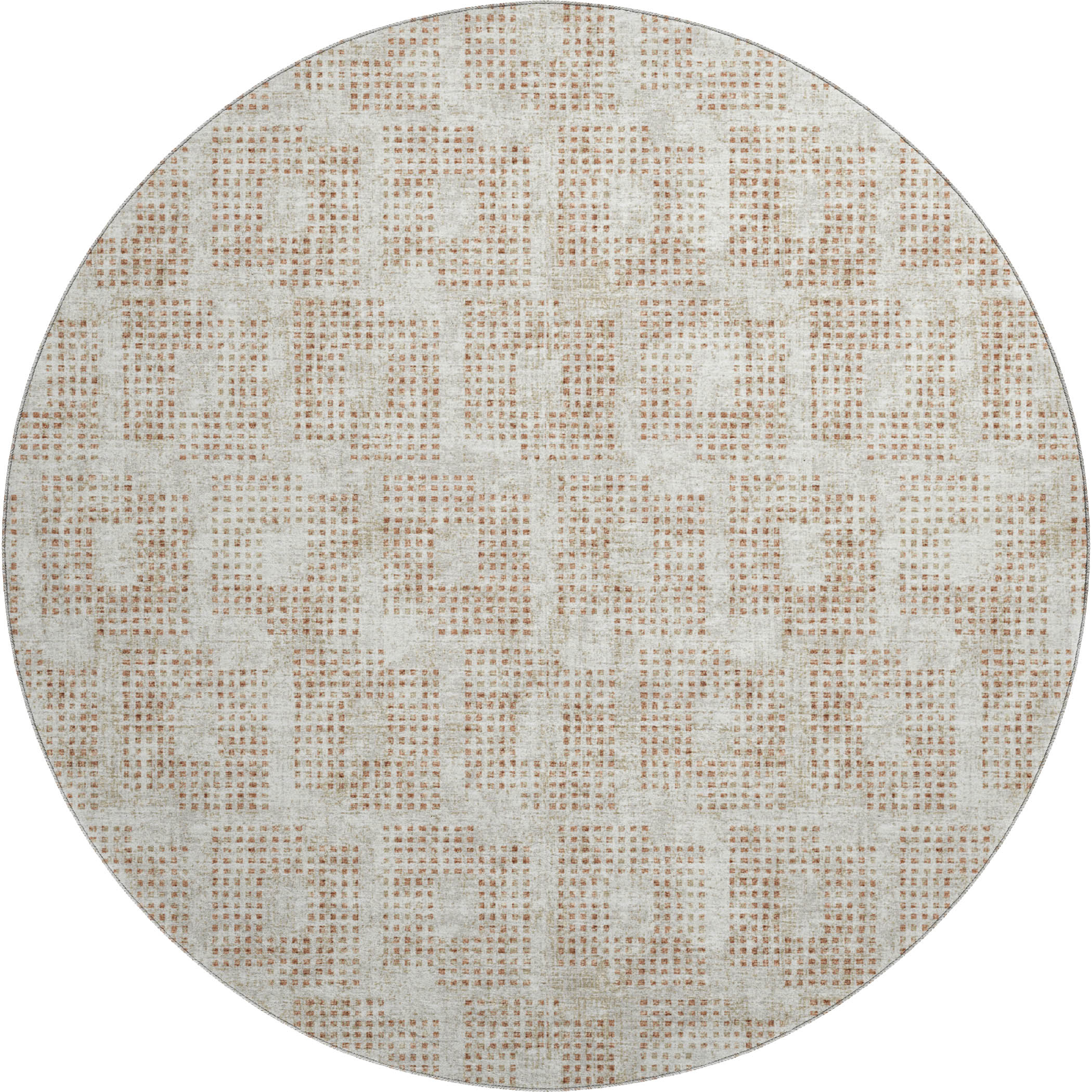 Ghent Machine Washable Transitional Spice Ivory Rug 8' x 8' #shape_Round