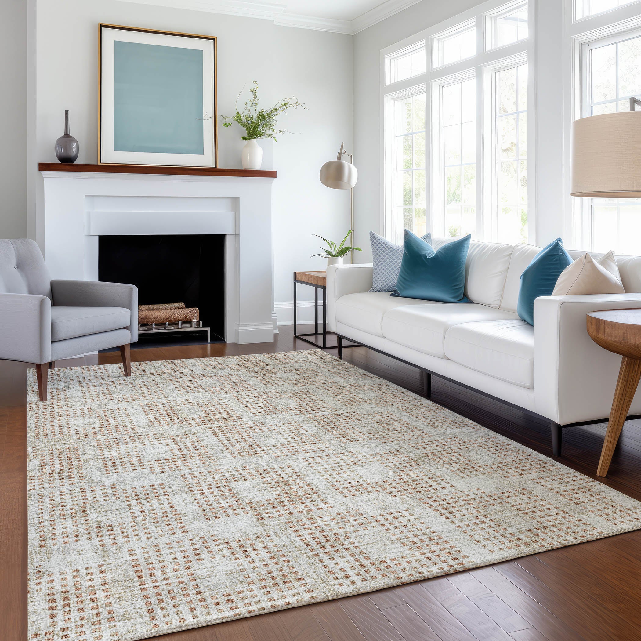 Ghent Machine Washable Transitional Spice Ivory Rug 2'6" x 3'10" #shape_Rectangle