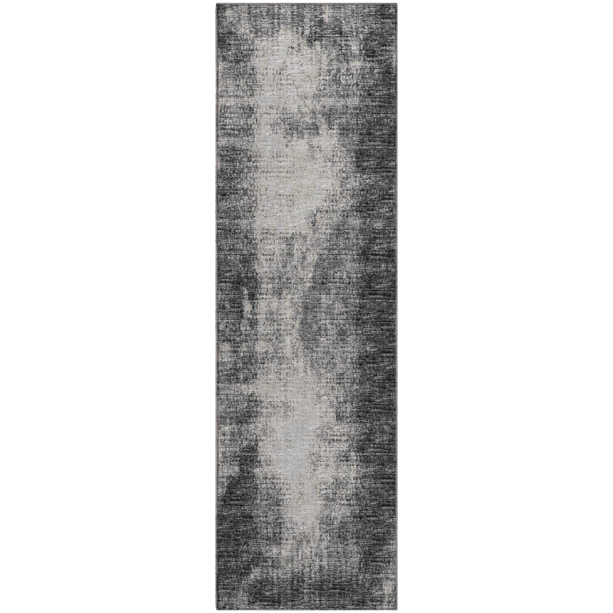 Lucerne Machine Washable Transitional Black Rug 2'3" x 7'6" #shape_Runner