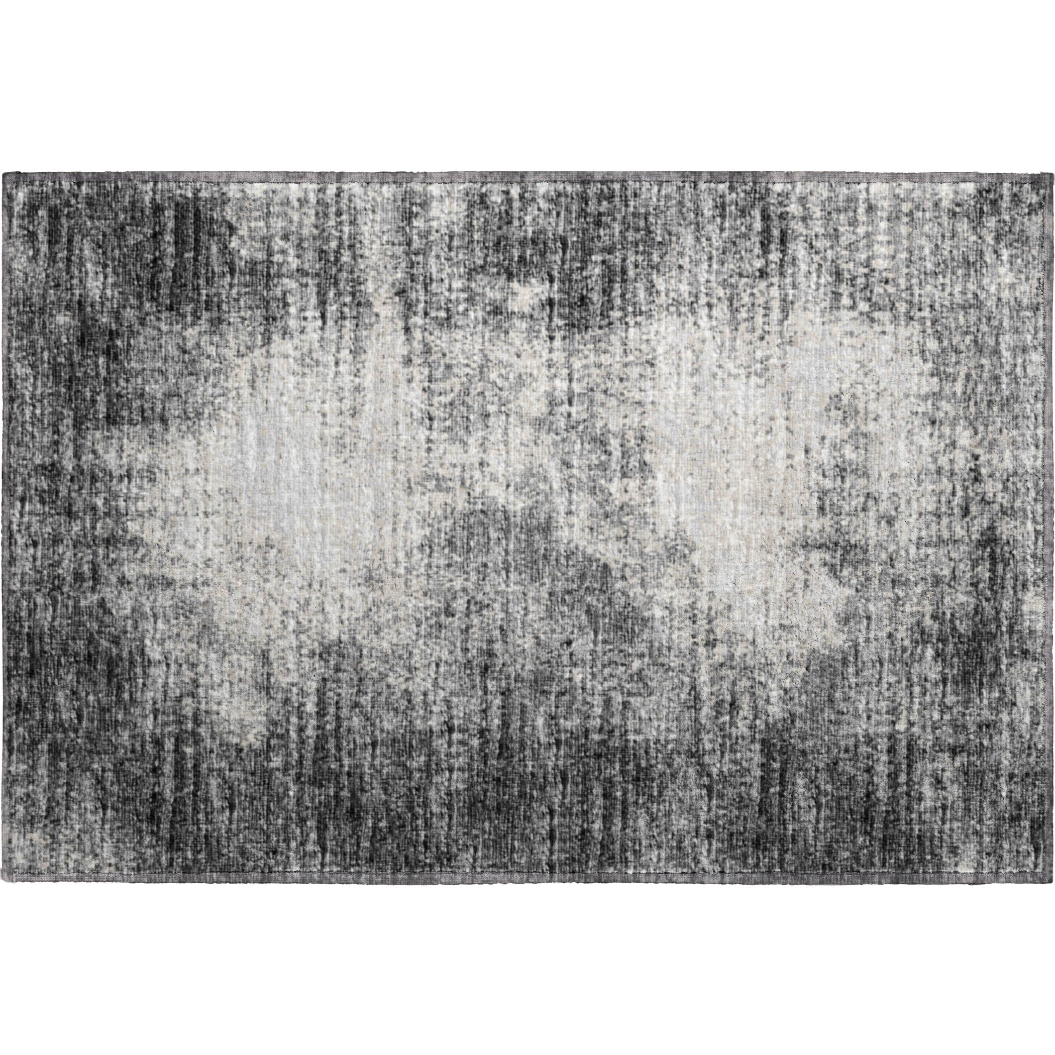 Lucerne Machine Washable Transitional Black Rug 1'8" x 2'6" #shape_Rectangle