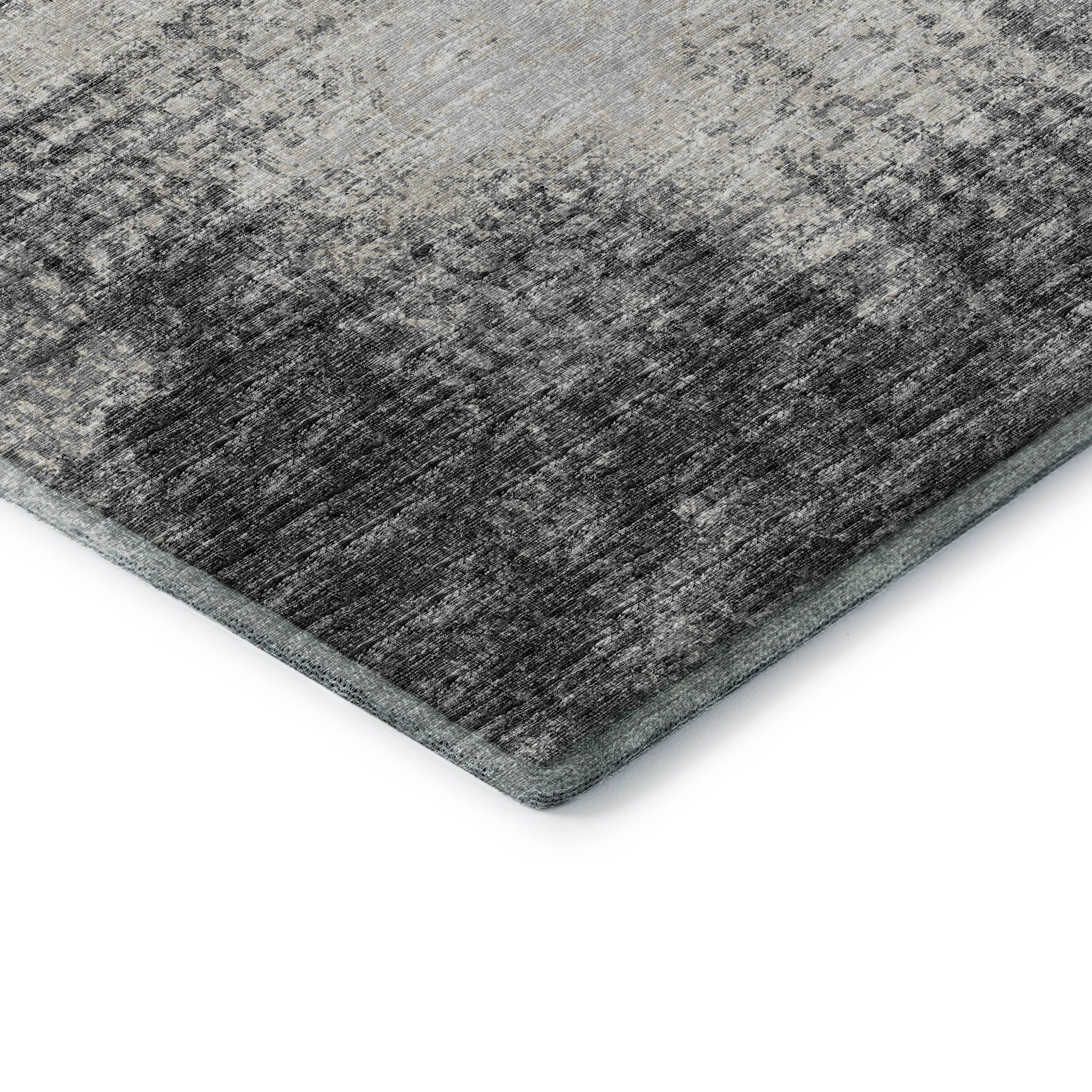 Lucerne Machine Washable Transitional Black Rug 1'8" x 2'6" #shape_Rectangle
