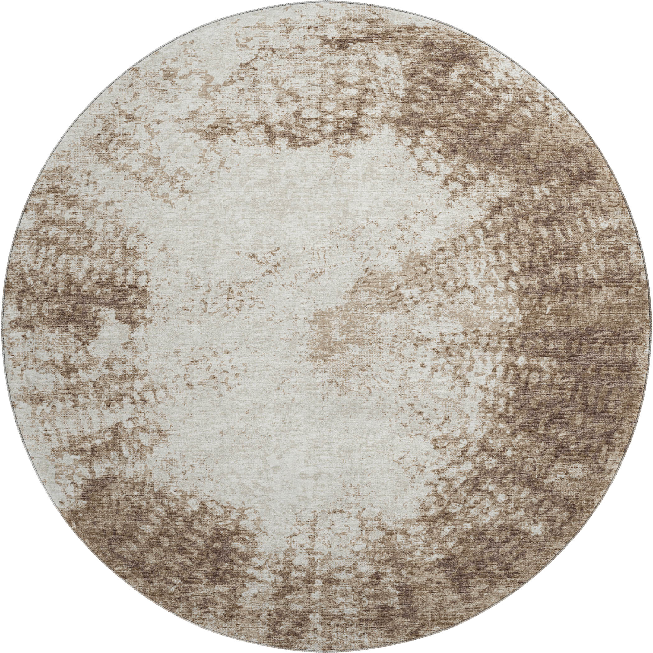Lucerne Machine Washable Transitional Brown Chocolate Rug 8' x 8' #shape_Round