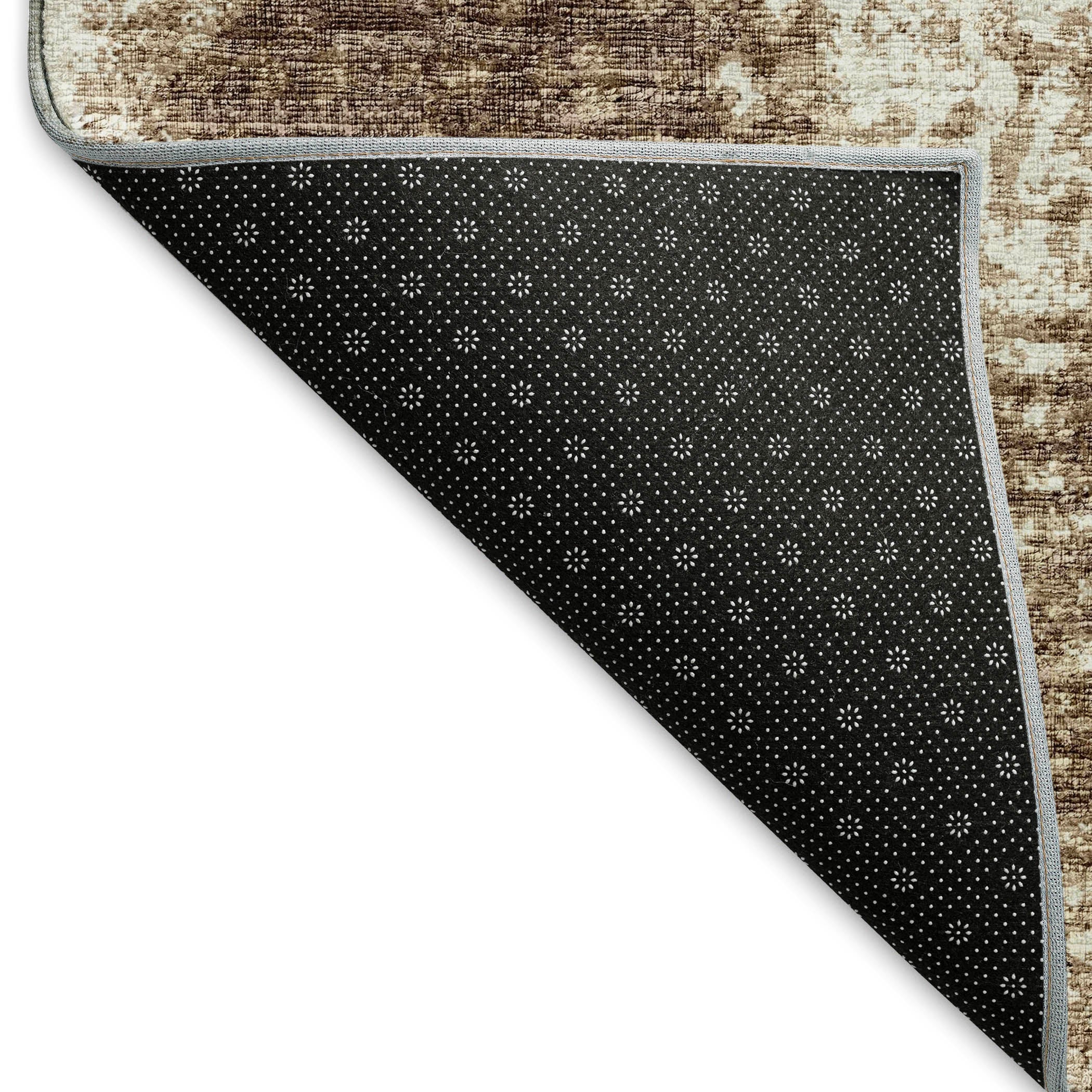 Lucerne Machine Washable Transitional Brown Chocolate Rug 1'8" x 2'6" #shape_Rectangle