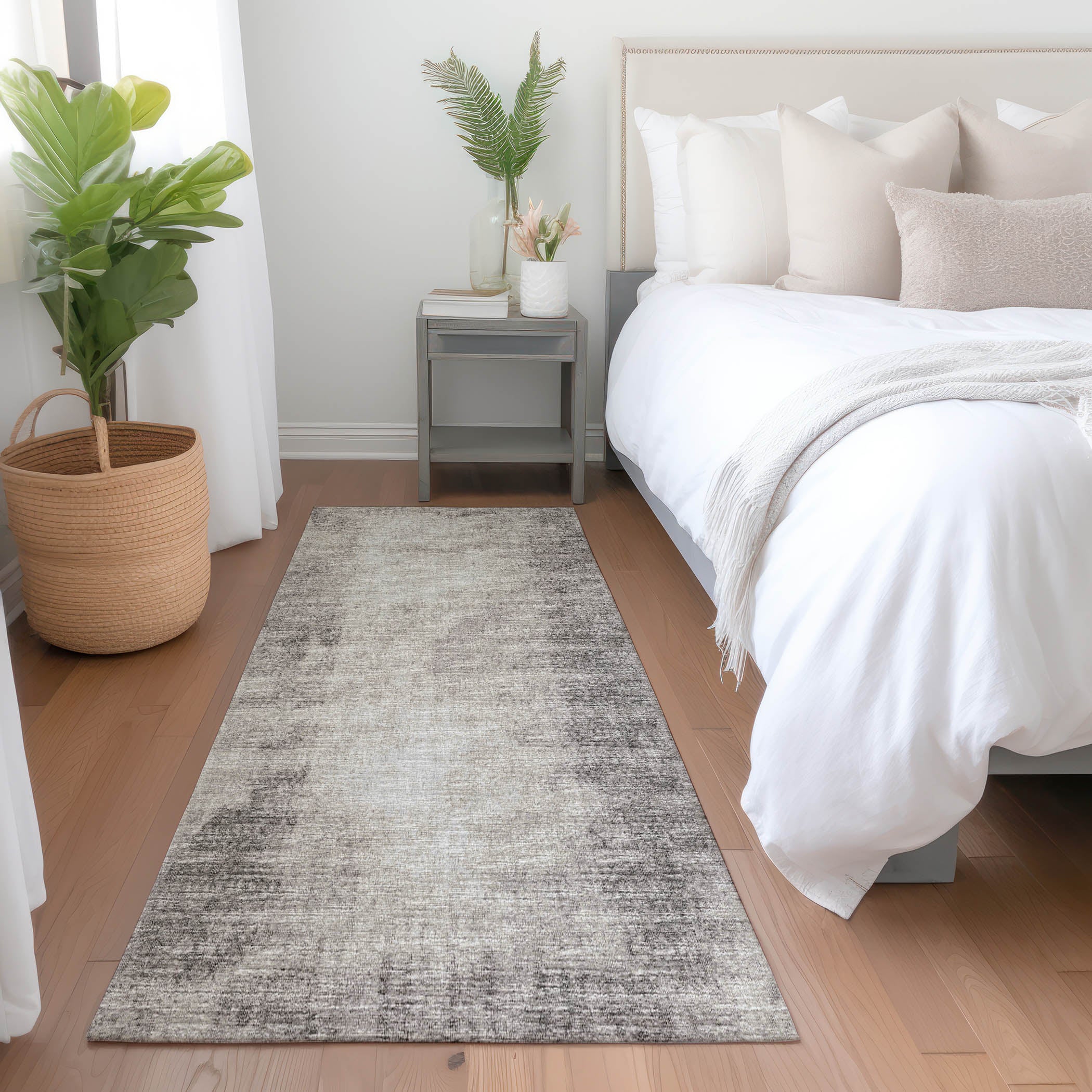 Lucerne Machine Washable Transitional Mocha Taupe Rug 2'3" x 7'6" #shape_Runner