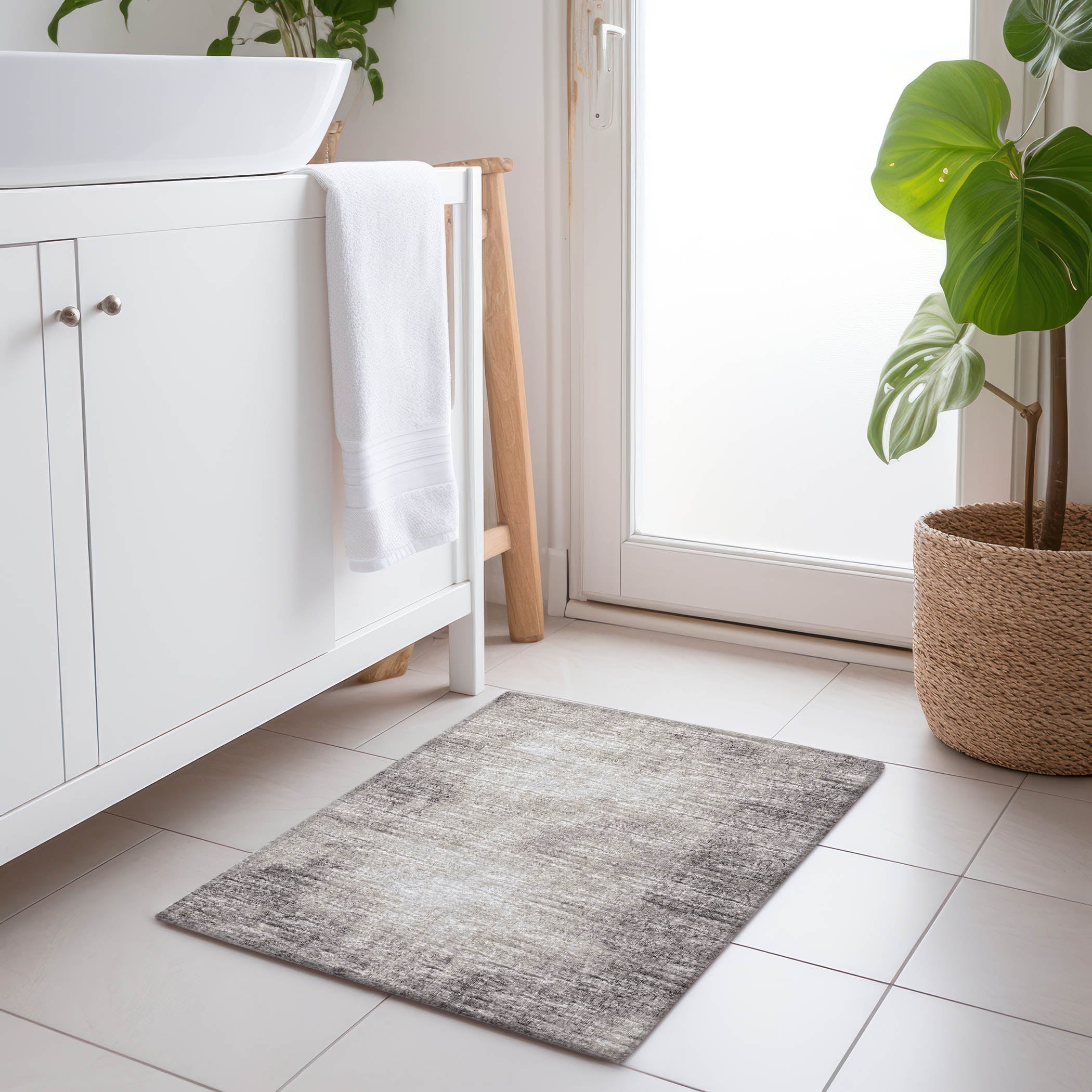 Lucerne Machine Washable Transitional Mocha Taupe Rug 1'8" x 2'6" #shape_Rectangle