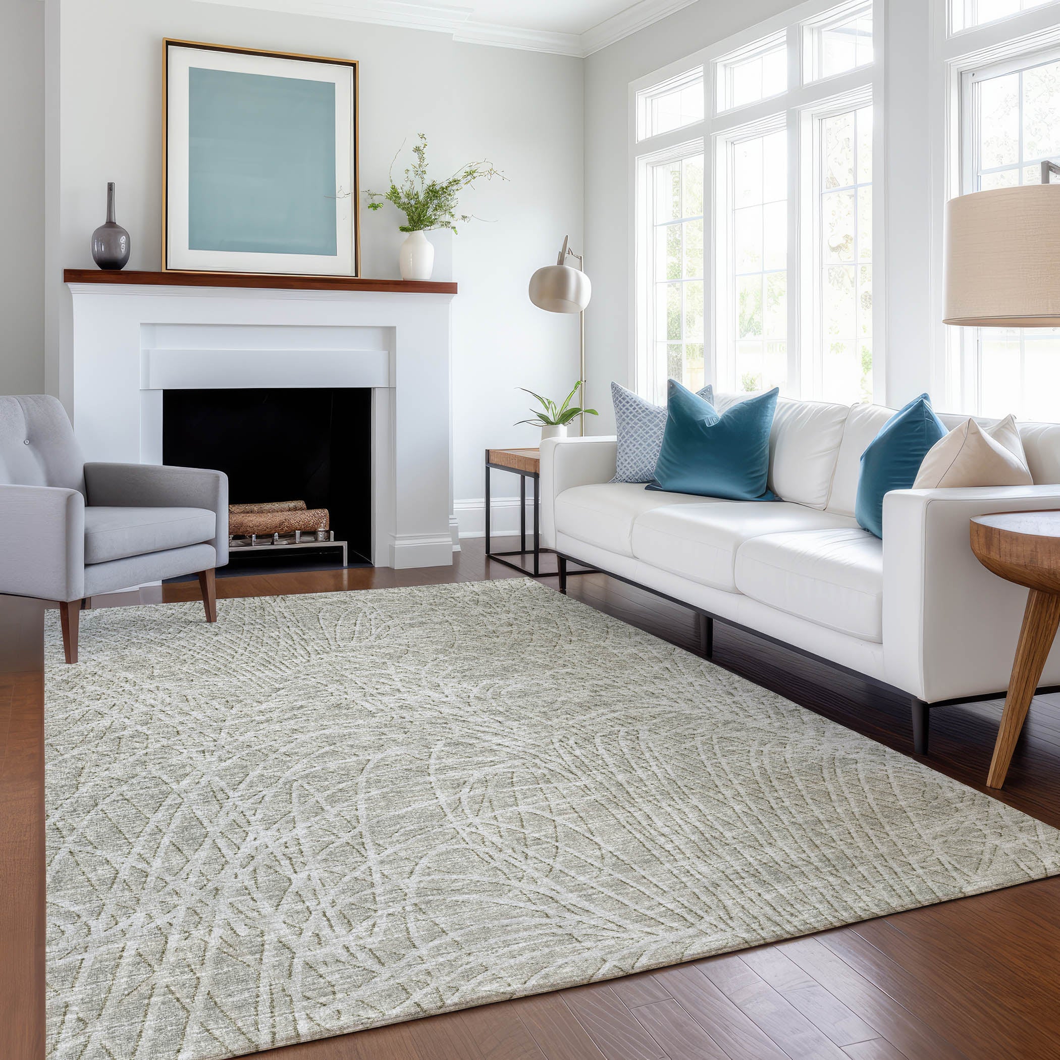 Bogota Machine Washable Transitional Beige Taupe Rug 2'6" x 3'10" #shape_Rectangle