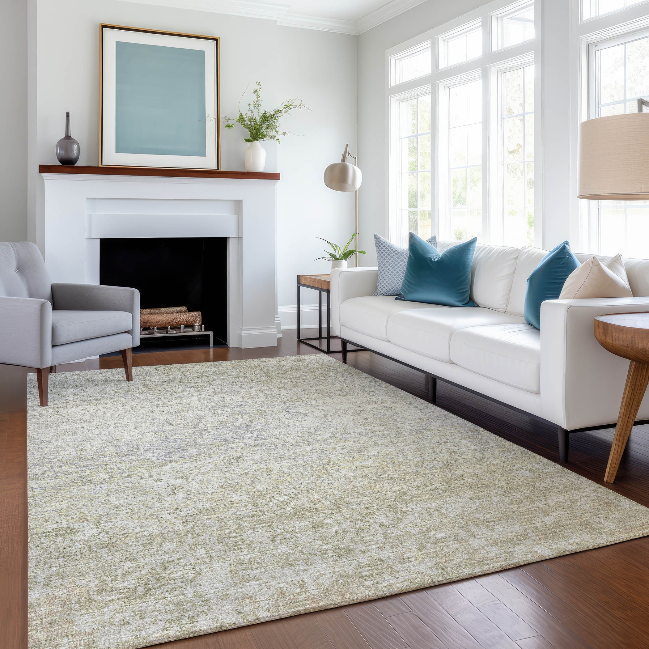 Luang Prabang Machine Washable Transitional Beige Taupe Rug 2'6" x 3'10" #shape_Rectangle
