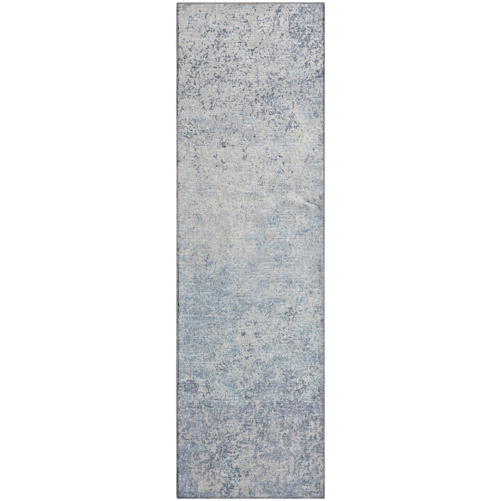 Luang Prabang Machine Washable Transitional Blue Rug 2'3" x 7'6" #shape_Runner