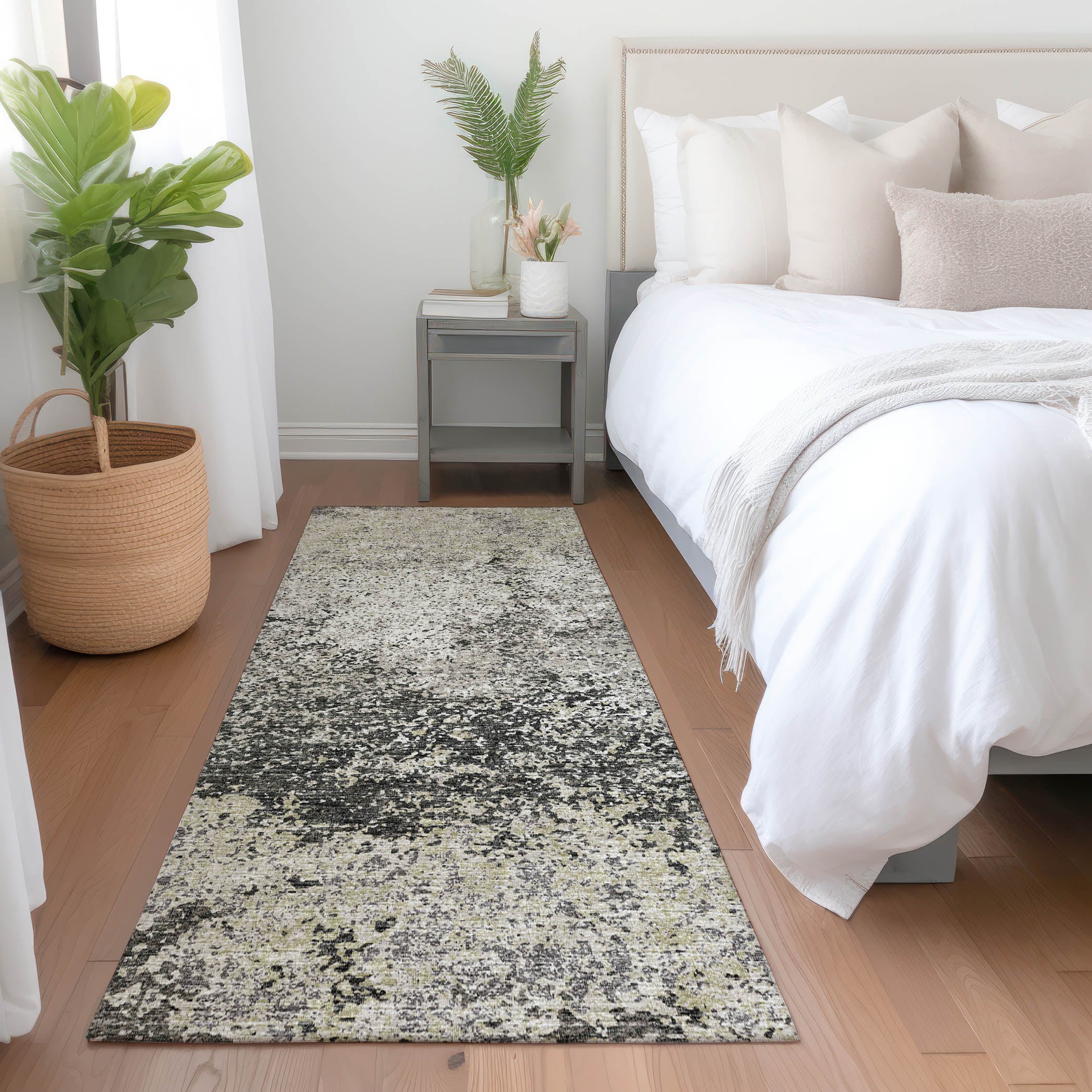 Luang Prabang Machine Washable Transitional Gray Rug 2'3" x 7'6" #shape_Runner
