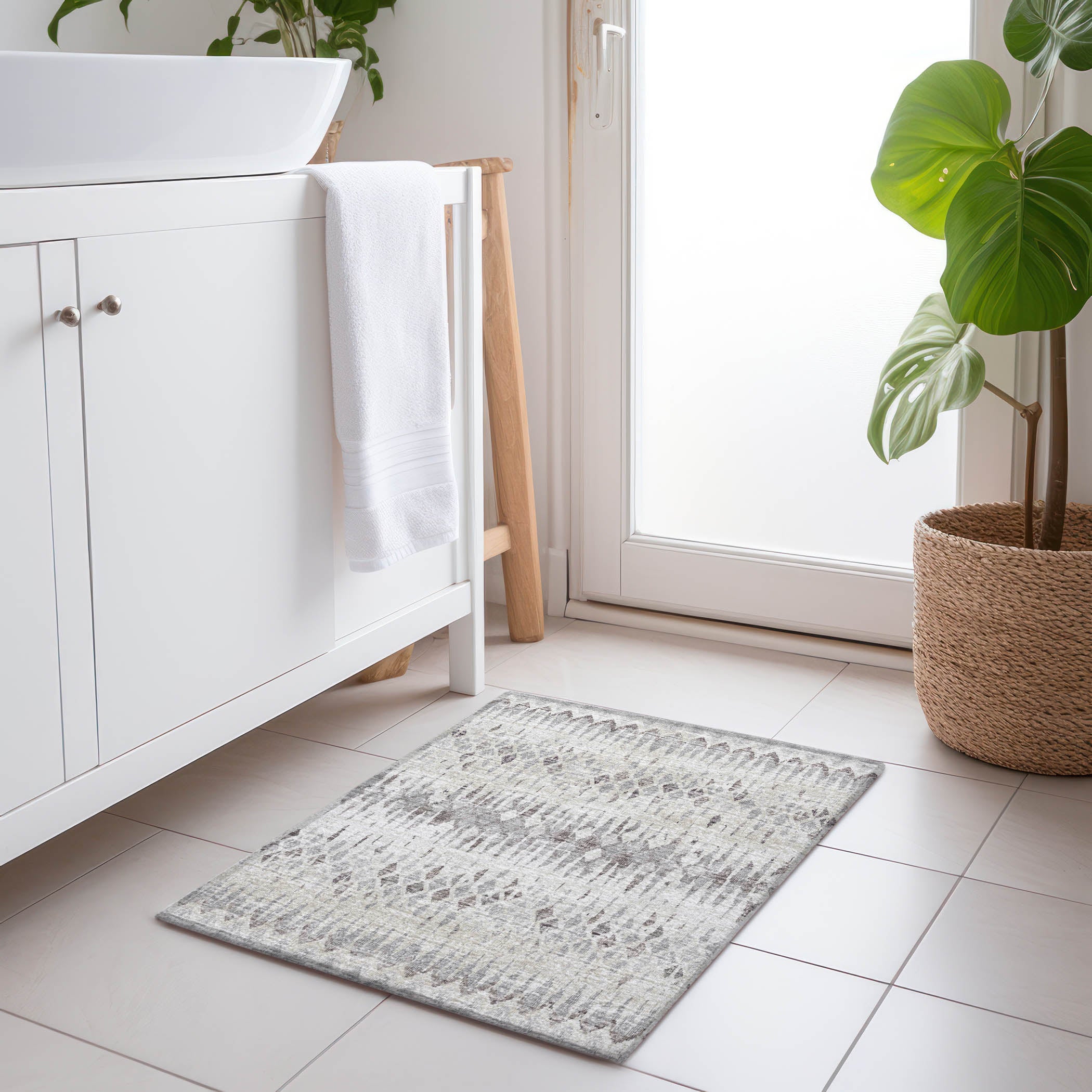 Kyoto Machine Washable Transitional Beige Ivory Rug 1'8" x 2'6" #shape_Rectangle
