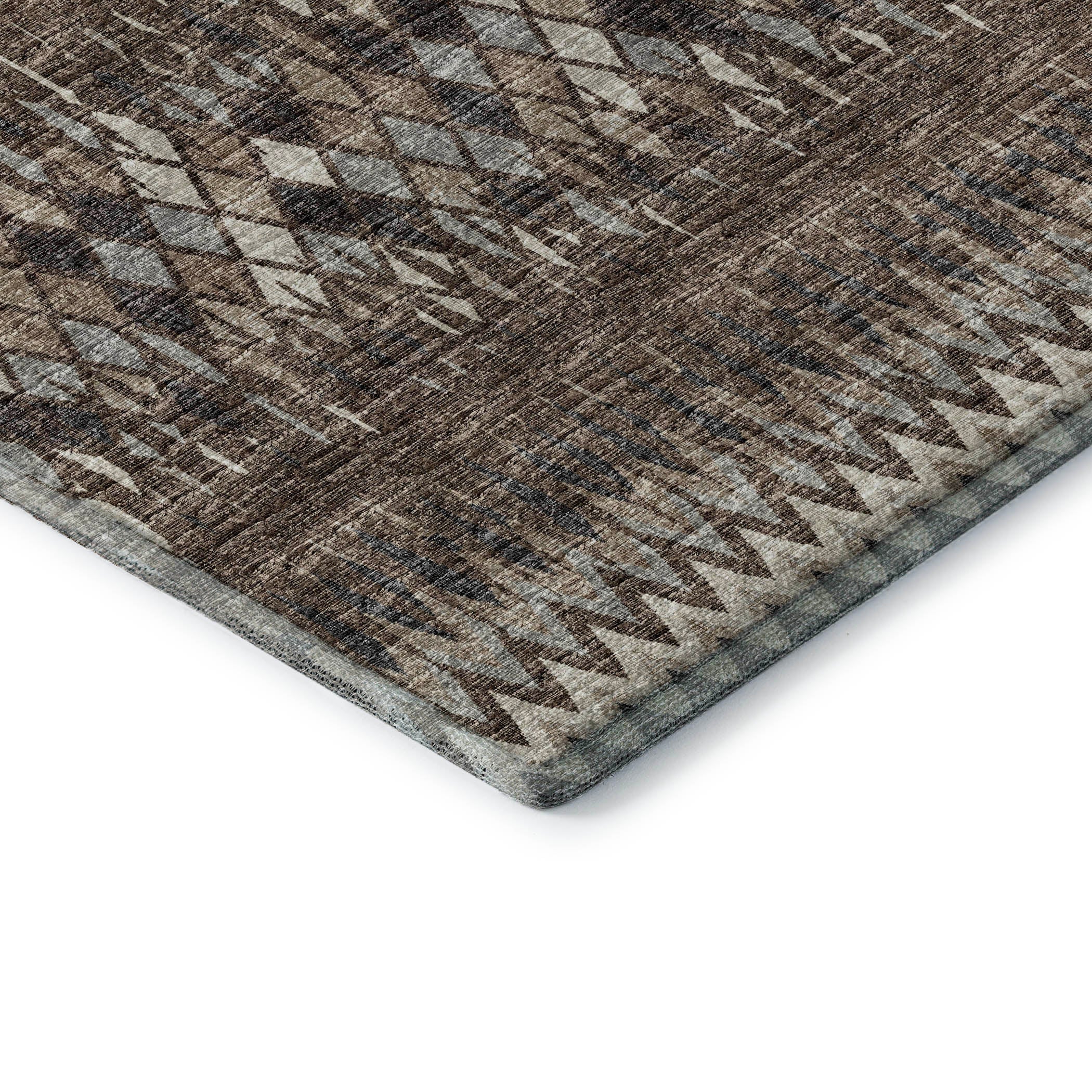 Kyoto Machine Washable Transitional Brown Chocolate Rug 1'8" x 2'6" #shape_Rectangle